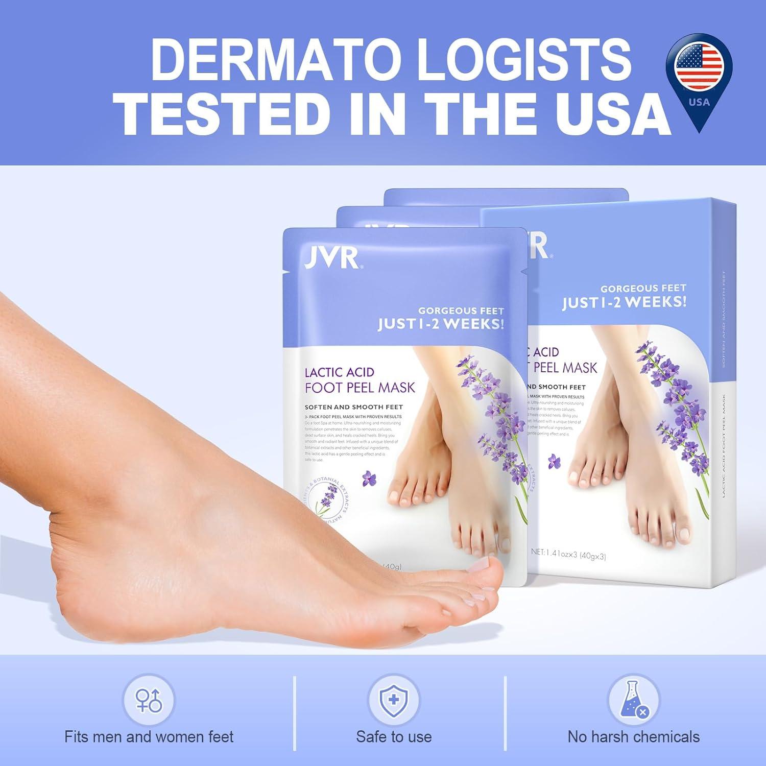 Mascarilla Exfoliante para Pies JVR - 3 Pares - Lavanda