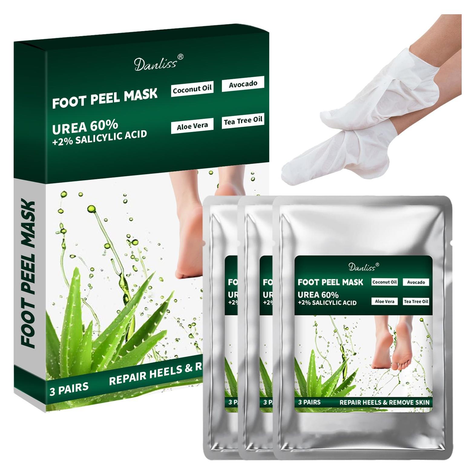 Mascarilla Exfoliante para Pies Danliss - 3 Paquetes con Urea y Aloe Vera
