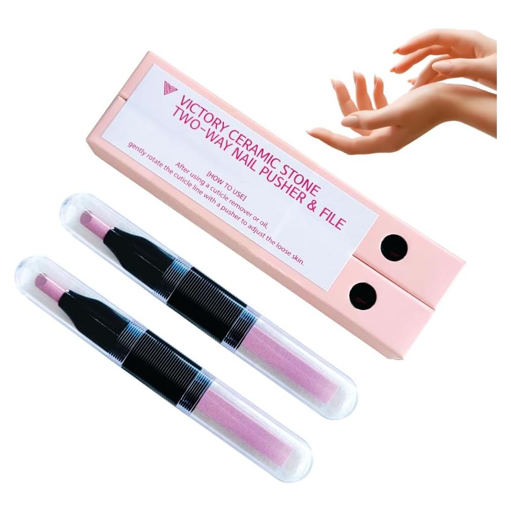 Juego de 2 Empujadores de Uñas y Lima Cerámica Victory
