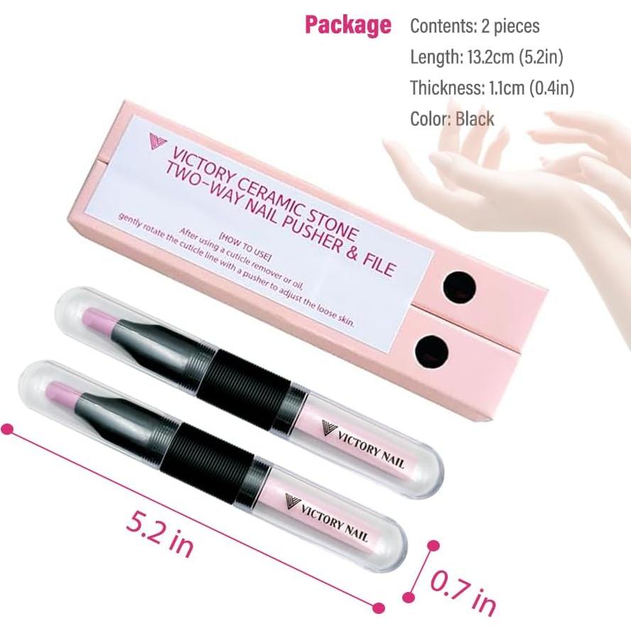 Juego de 2 Empujadores de Uñas y Lima Cerámica Victory