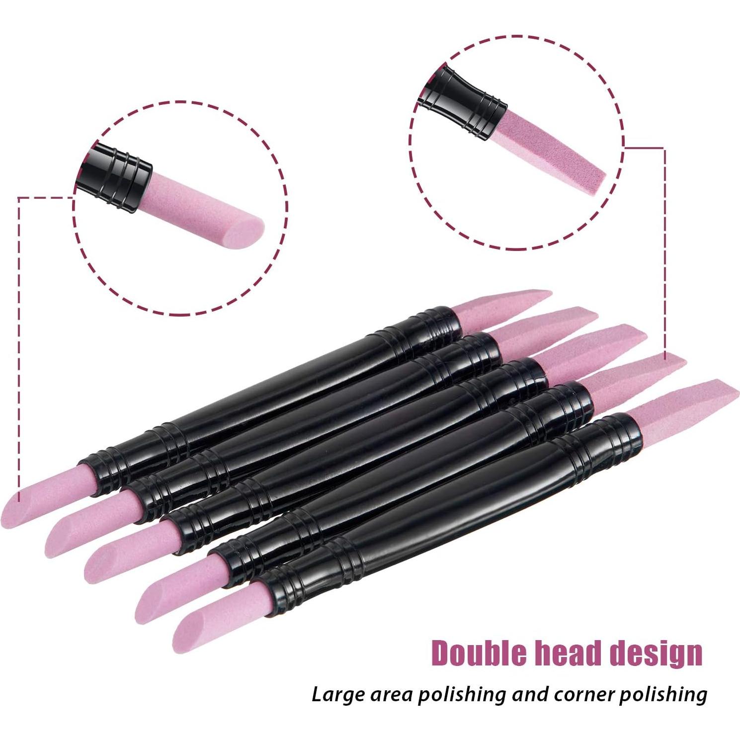 5 Piezas Lima de Uñas Piedra Pómez Mudder Doble Cabeza