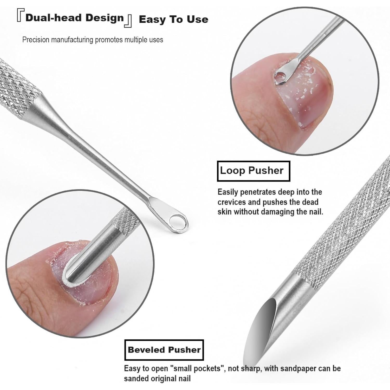 Empujador de Cutículas HaimiLiya Doble Cara + Limas 100/180