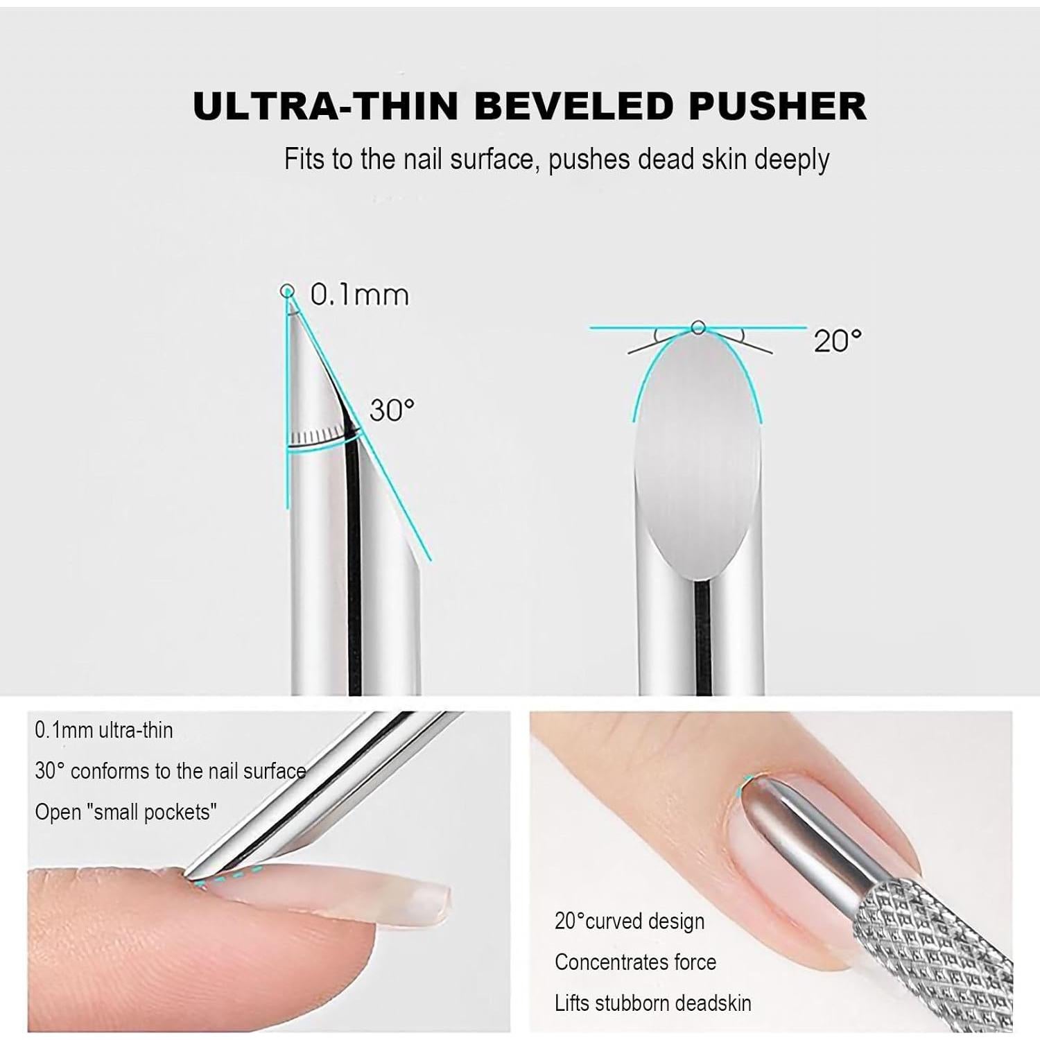 Empujador de Cutículas HaimiLiya Doble Cara + Limas 100/180