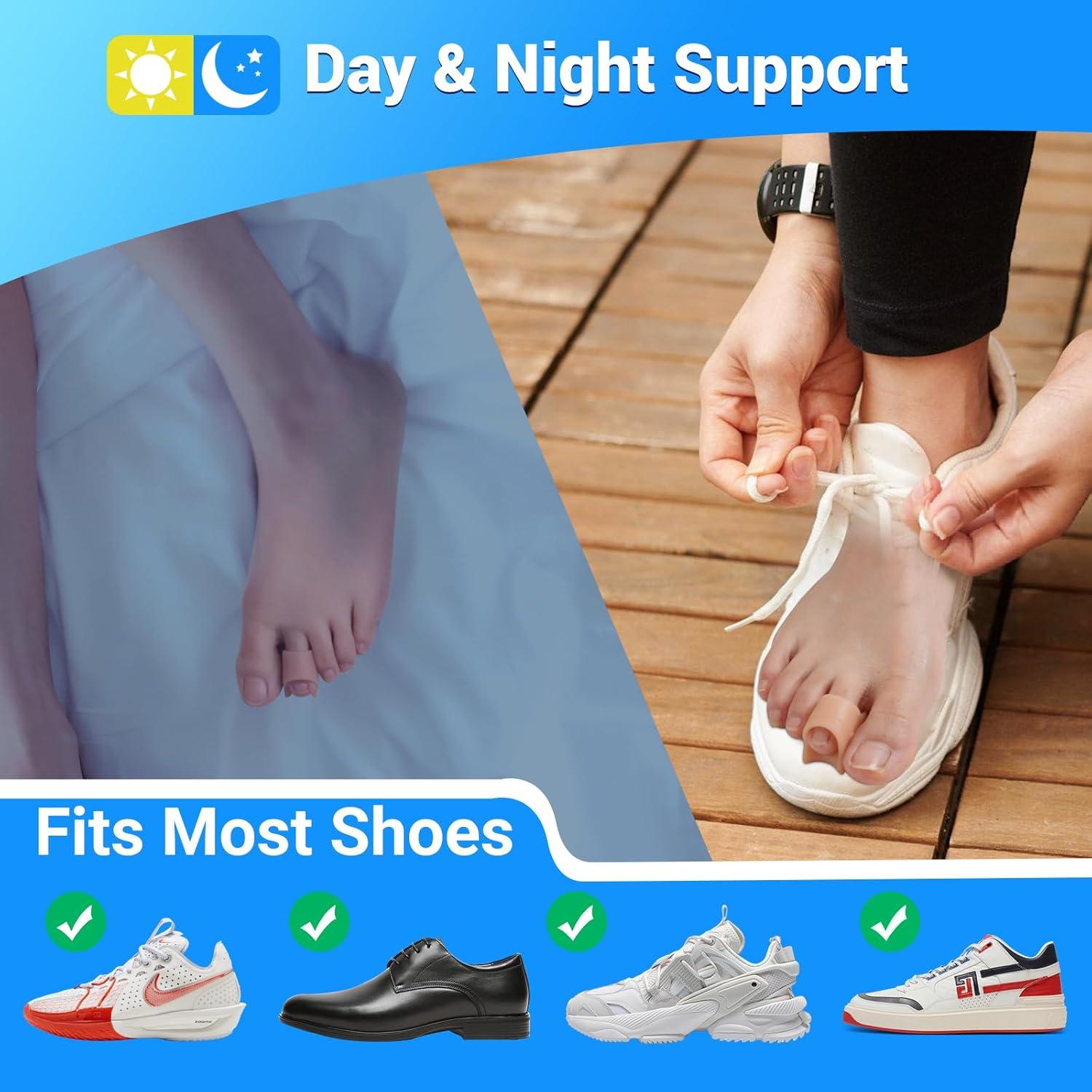 Hammer Toe Straightener Corrector for women & men- 6 Pcs Gel Toe Splint Relief for Bunion, Claw, Crooked, Hammer, Broke Support - 3 Different Sizes (S/M/L)