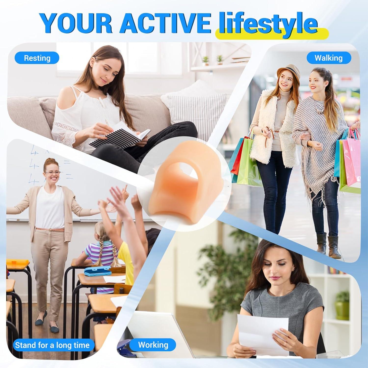 Hammer Toe Straightener Corrector for women & men- 6 Pcs Gel Toe Splint Relief for Bunion, Claw, Crooked, Hammer, Broke Support - 3 Different Sizes (S/M/L)