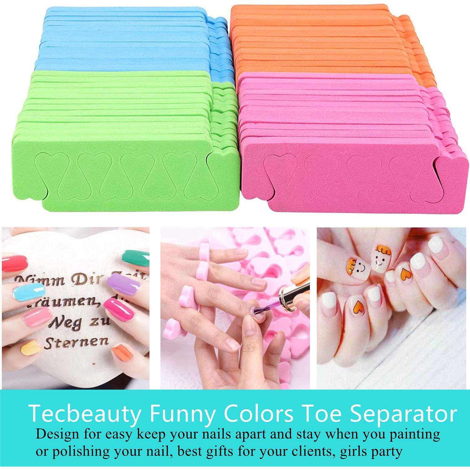 Separadores de Dedos para Pedicura Tecbeauty 120pcs Espuma