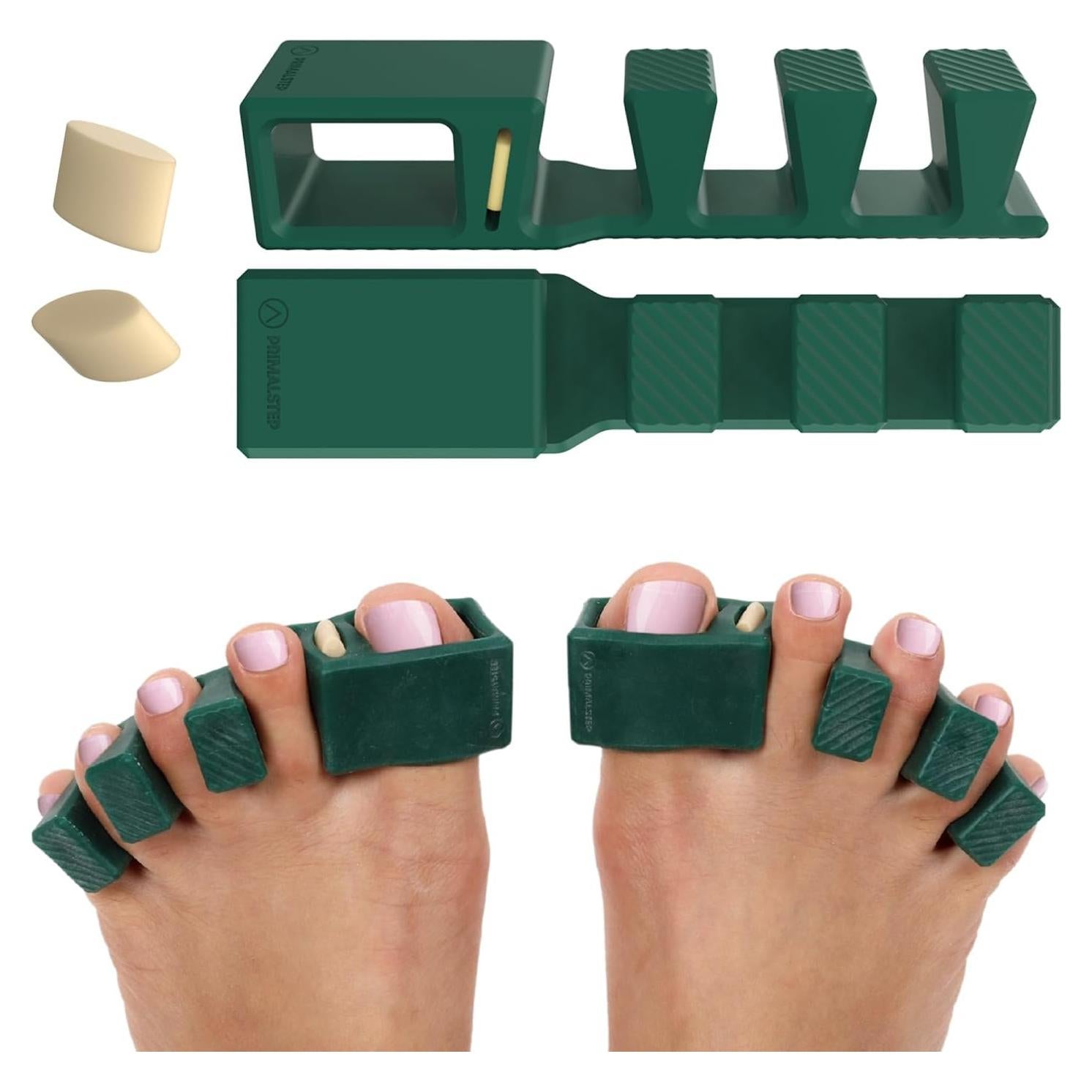 Separadores de Dedos Ajustables APEX - Silicona Verde - 4 Piezas