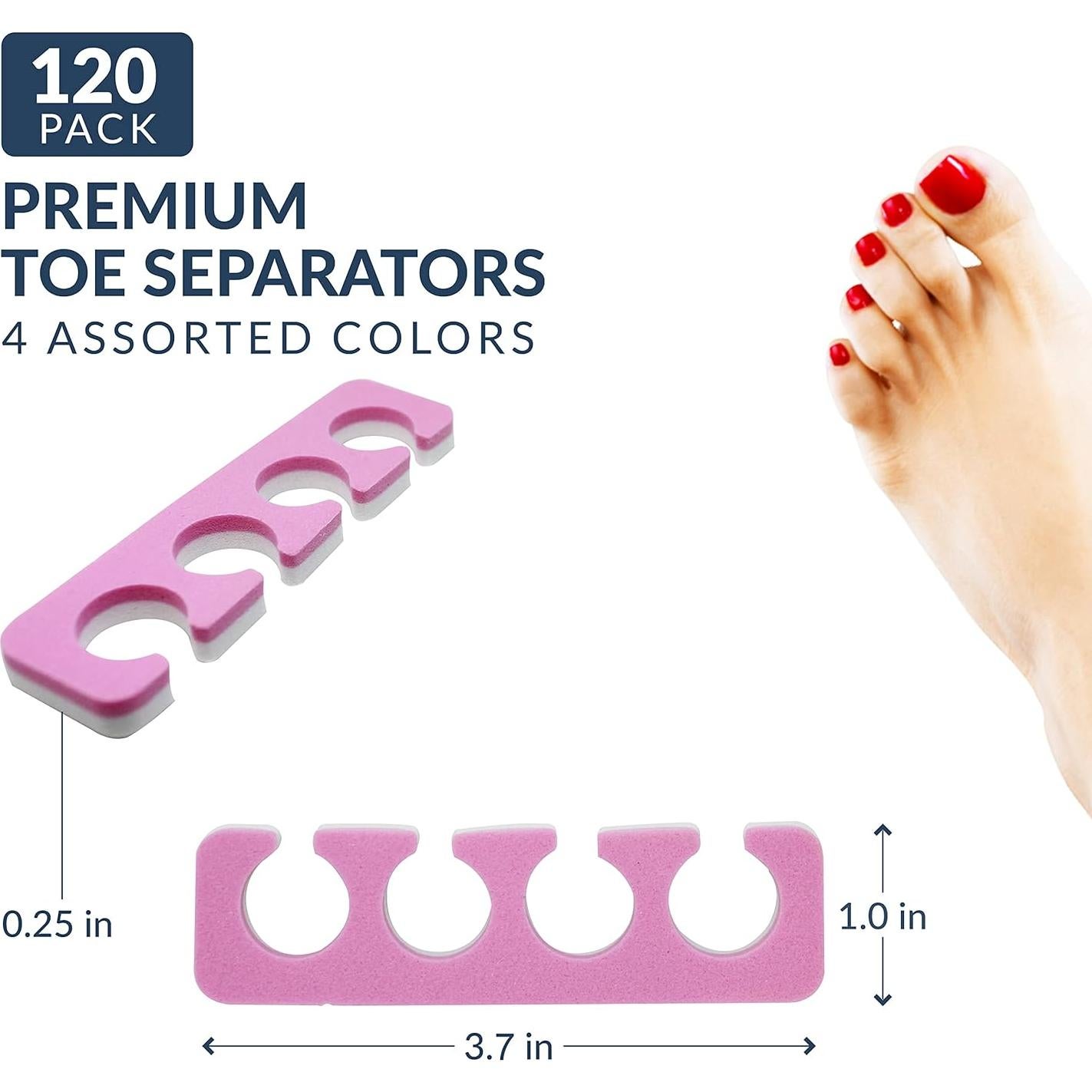 Separadores de Dedos para Pedicura ZMOI - 120 Piezas Suaves