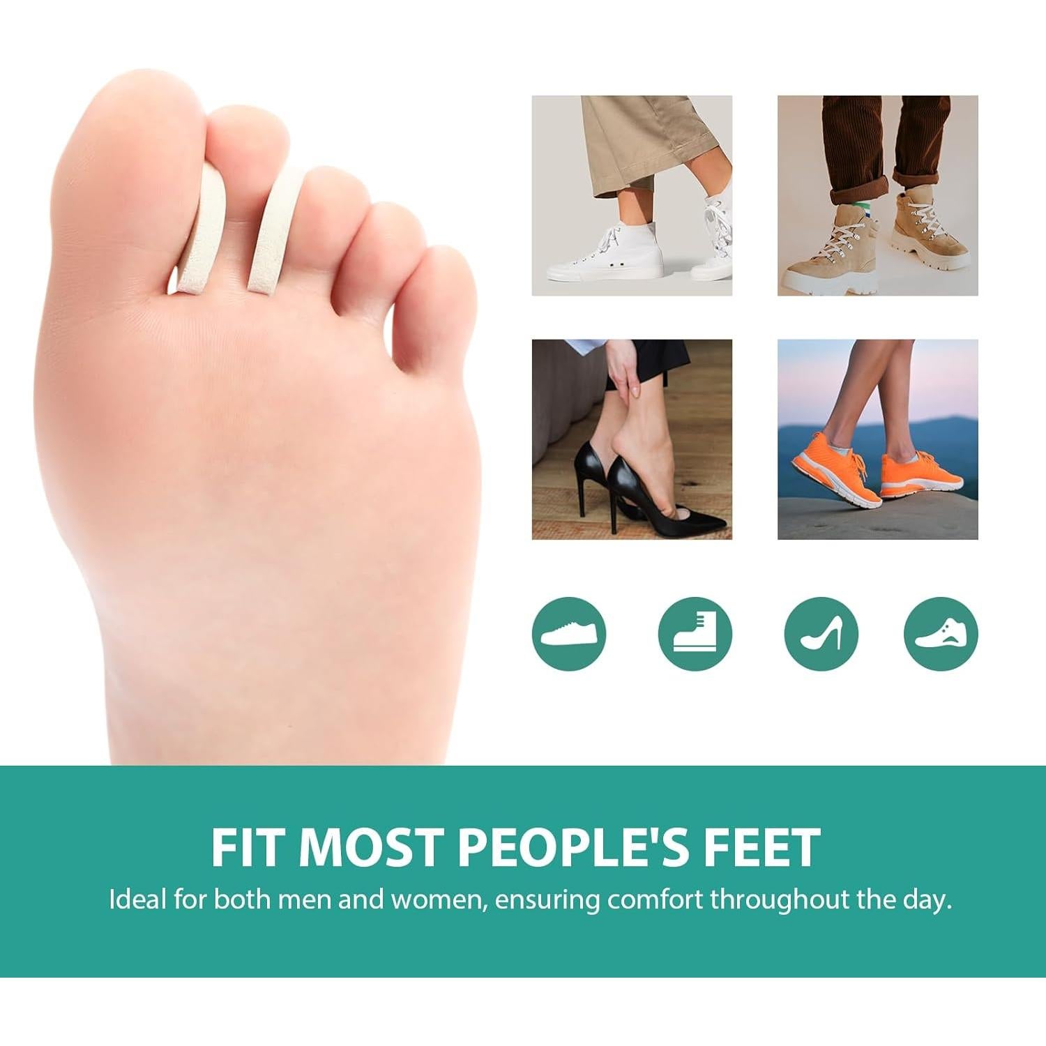 Separadores de Dedos de Espuma Welnove - 40 Piezas para Alivio