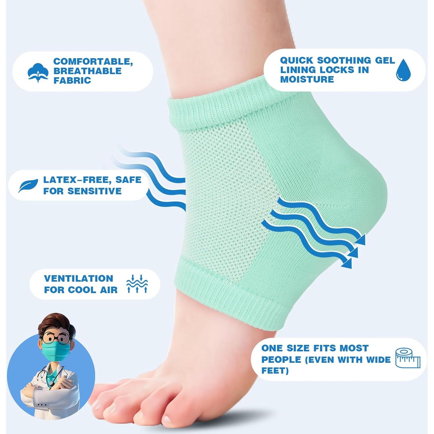 Calcetines Hidratantes TEAWOO - 6 Pares para Talones Secos