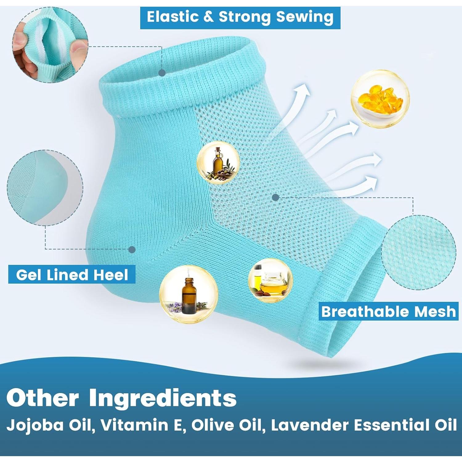 3 Pares de Calcetines Hidratantes TEAWOO para Talones Agrietados