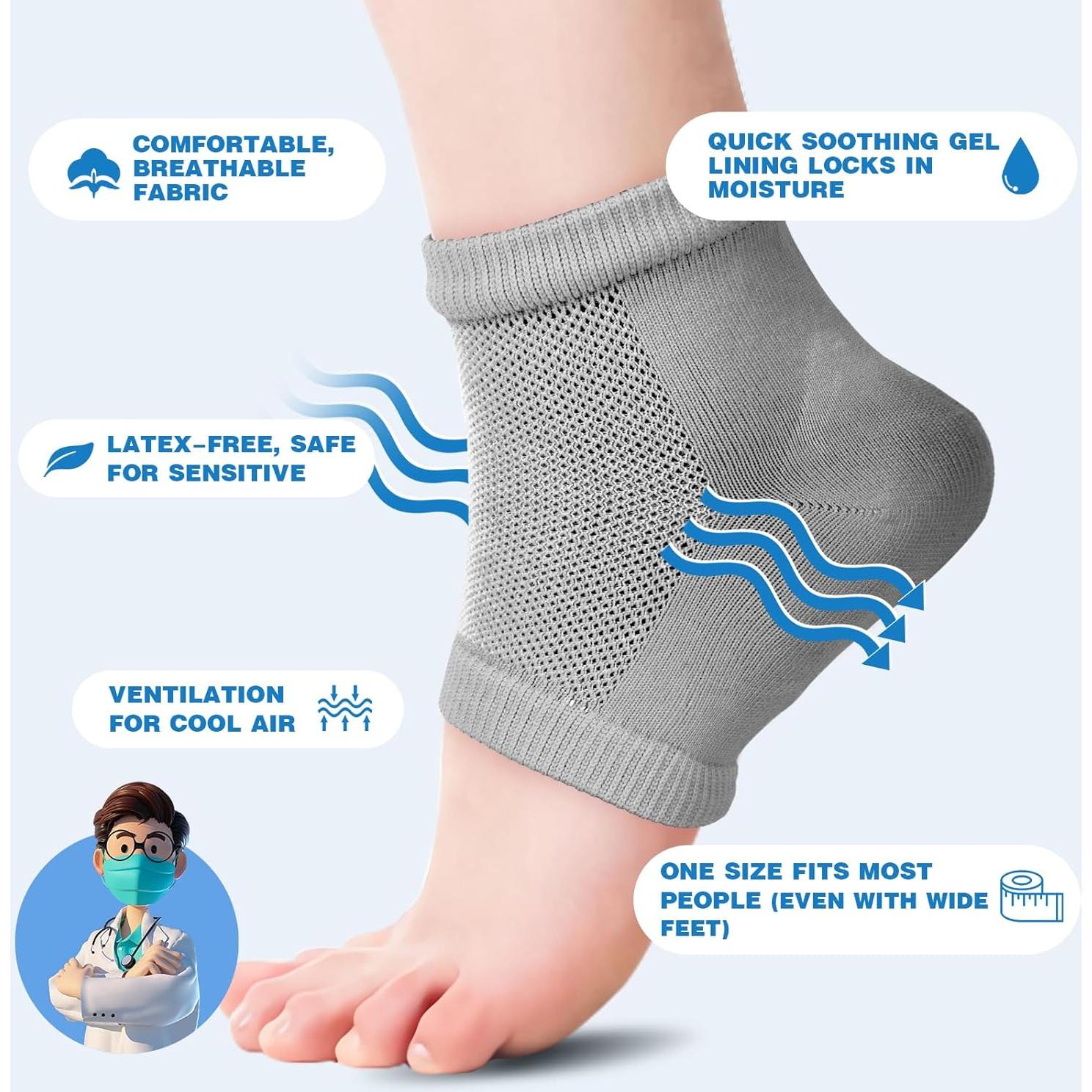 3 Pares de Calcetines Hidratantes TEAWOO para Talones Agrietados