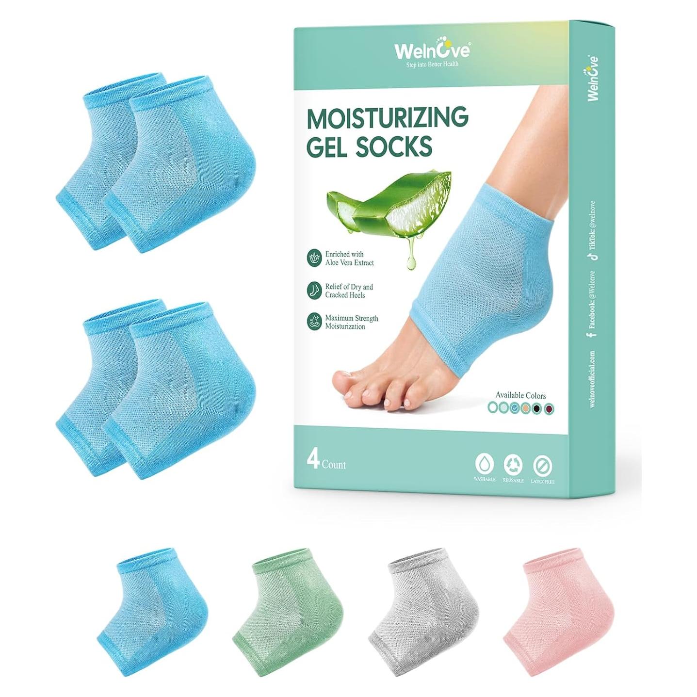 Calcetines Hidratantes Welnove para Talones - 2 Pares con Aloe Vera