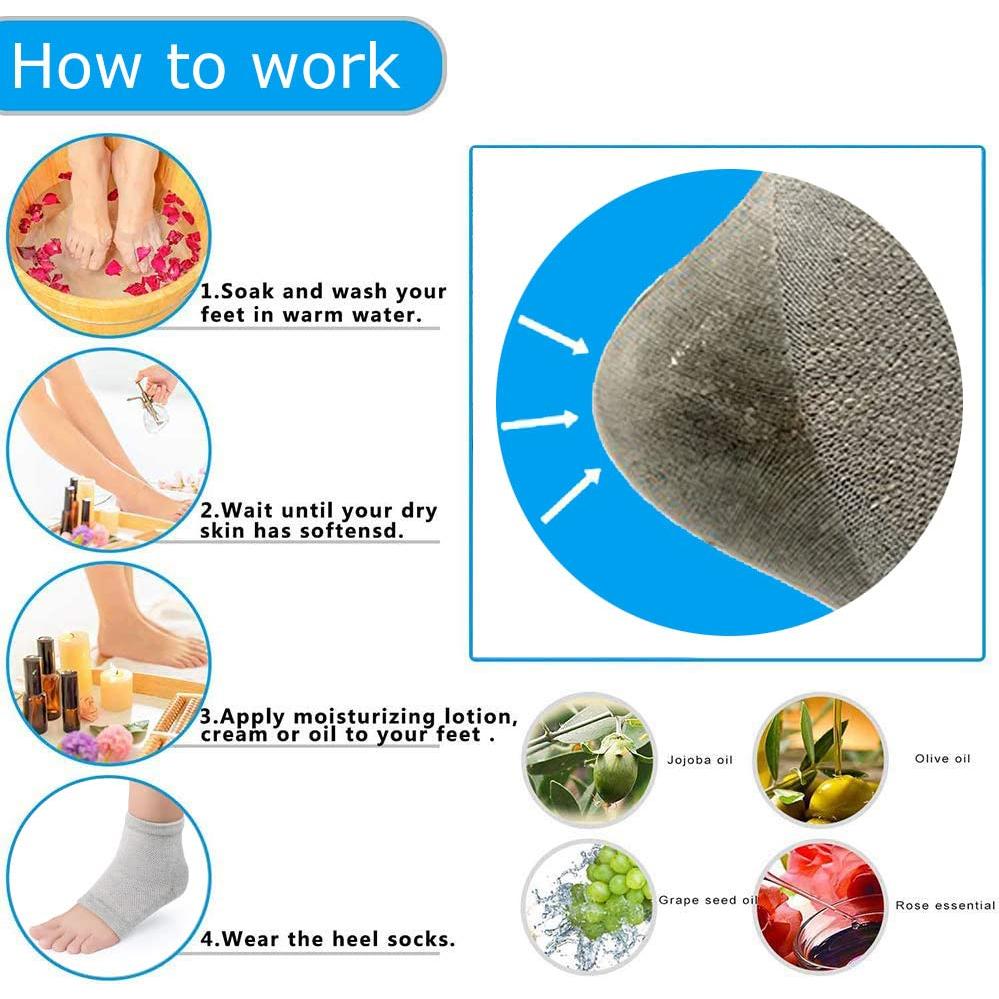Calcetines de Gel Hidratantes CGBOOM para Talones Agrietados