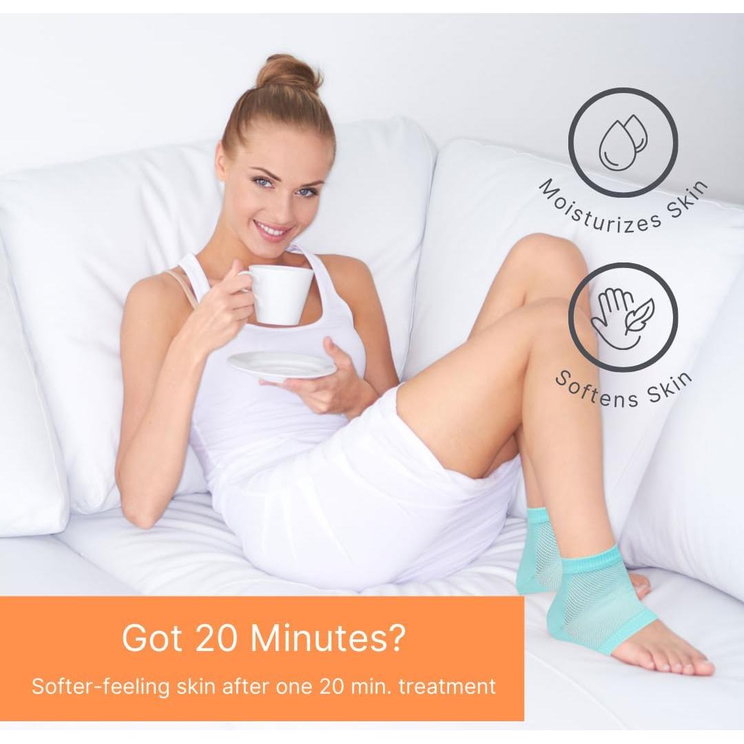 Mangas de Gel Hidratantes NatraCure para Talones - Azul Aqua