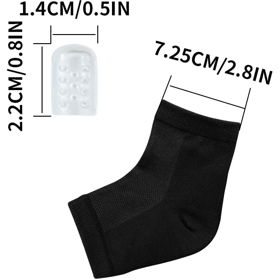 Calcetines Hidratantes para Talones y Dedos - Gel Suave Negro