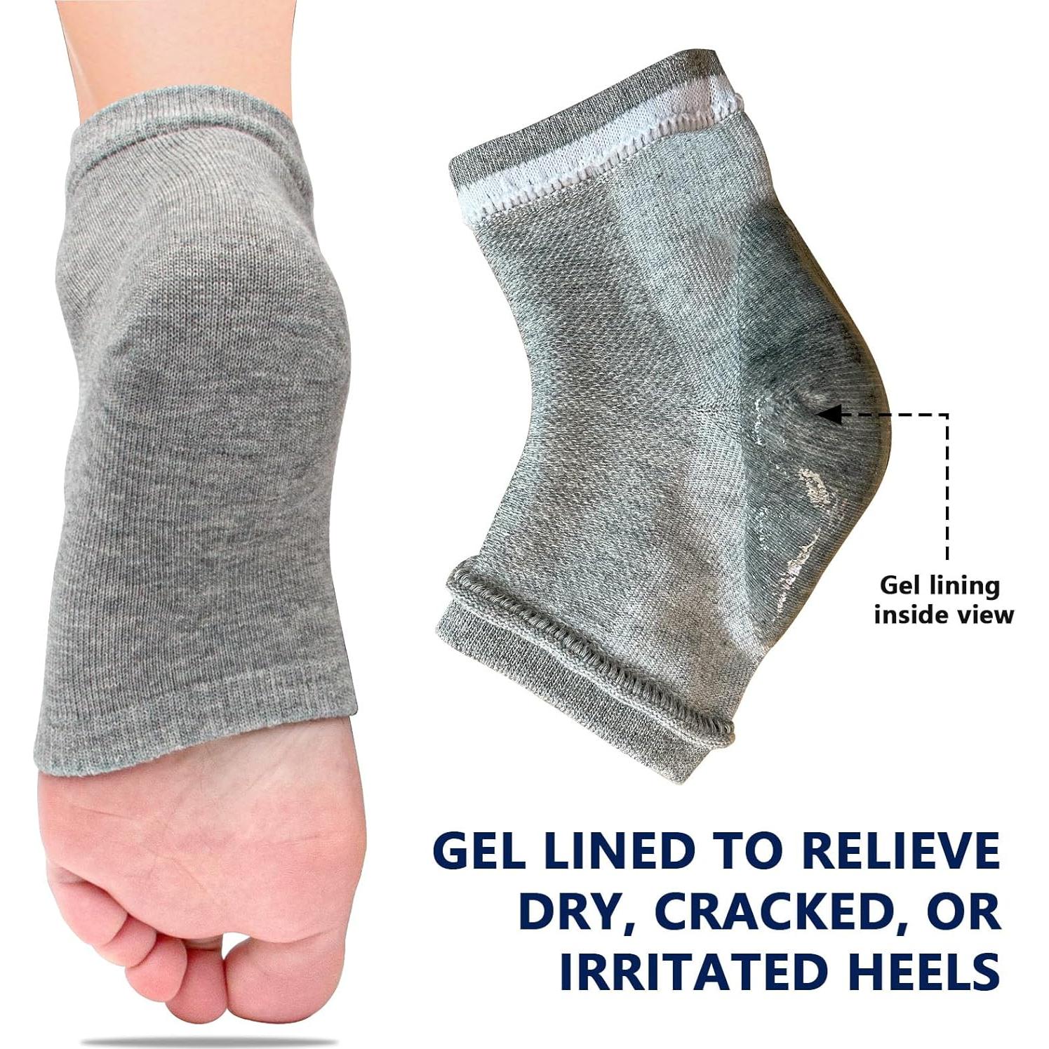 Calcetines Hidratantes de Gel Yoosolle para Talones Agrietados - 2 Pares - Tamaño Regular Gris