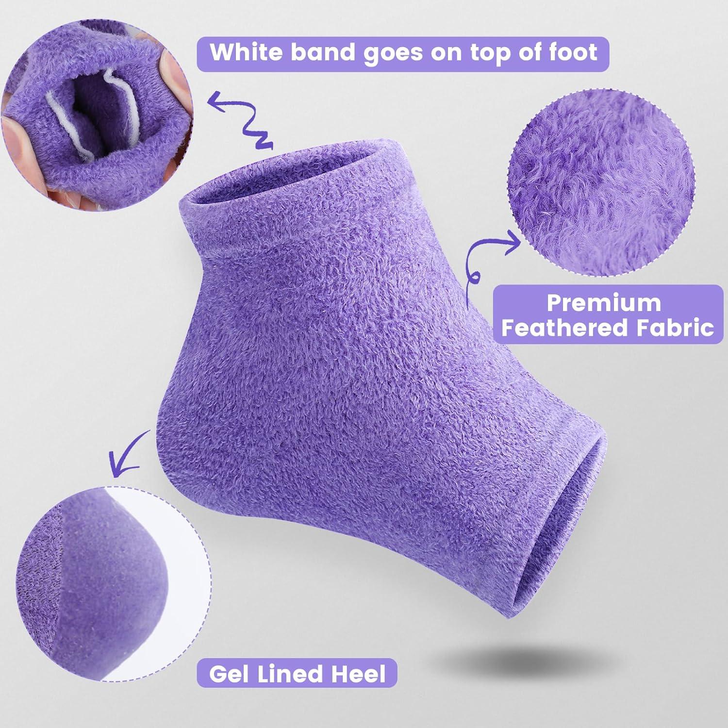 Calcetines Hidratantes de Talón Difuso TEAWOO 4 Pares para Pies Secos