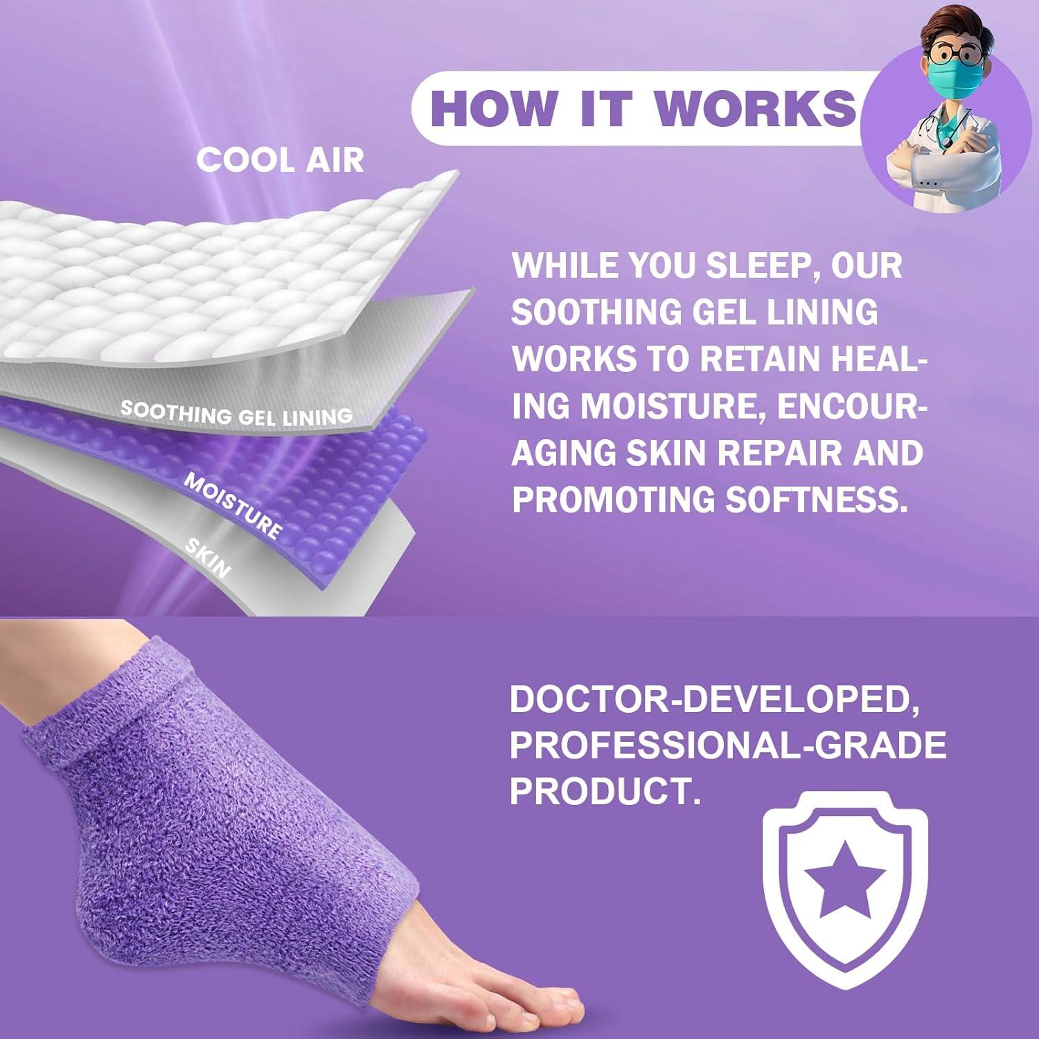 Calcetines Hidratantes de Talón Difuso TEAWOO 4 Pares para Pies Secos