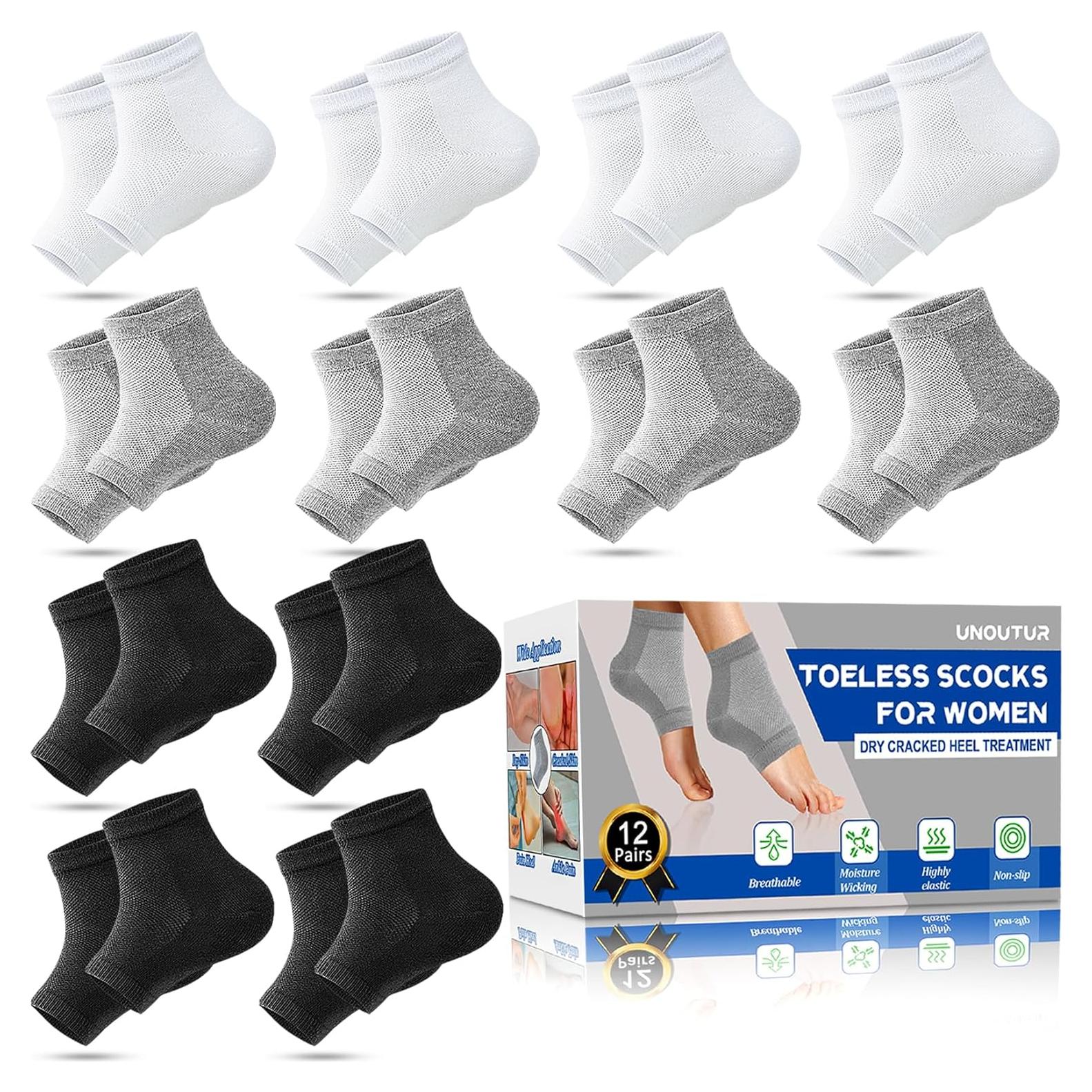 Calcetines Hidratantes Unoutur - 12 Pares Sin Dedos para Pies