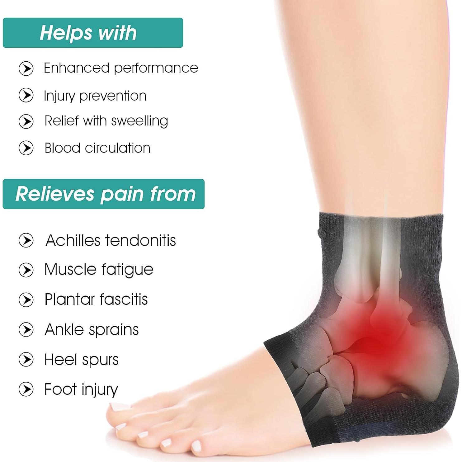 Sibba 3 Pares Calcetines Hidratantes de Gel para Talones