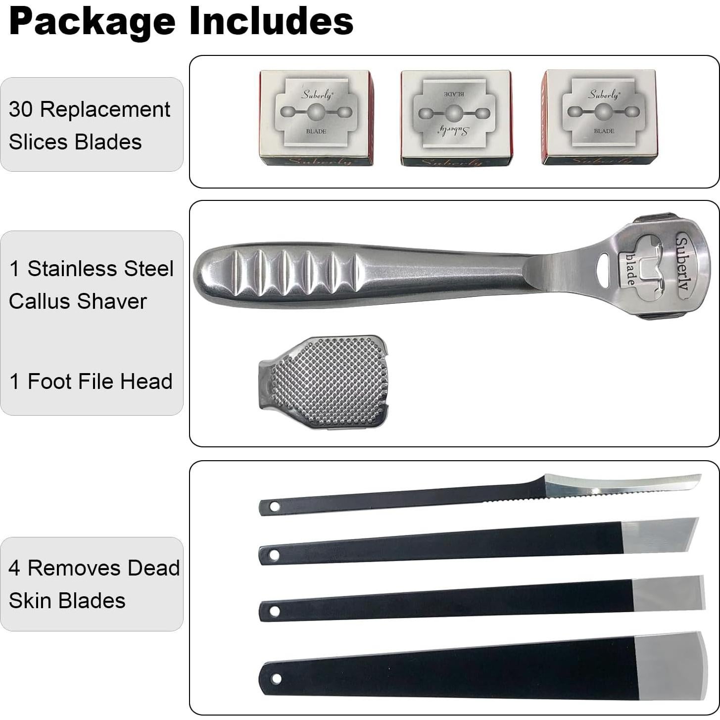 Set de Raspadores de Callos POQOD - 36 Piezas, Acero Inoxidable