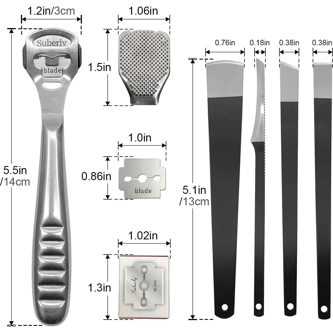 Set de Raspadores de Callos POQOD - 36 Piezas, Acero Inoxidable