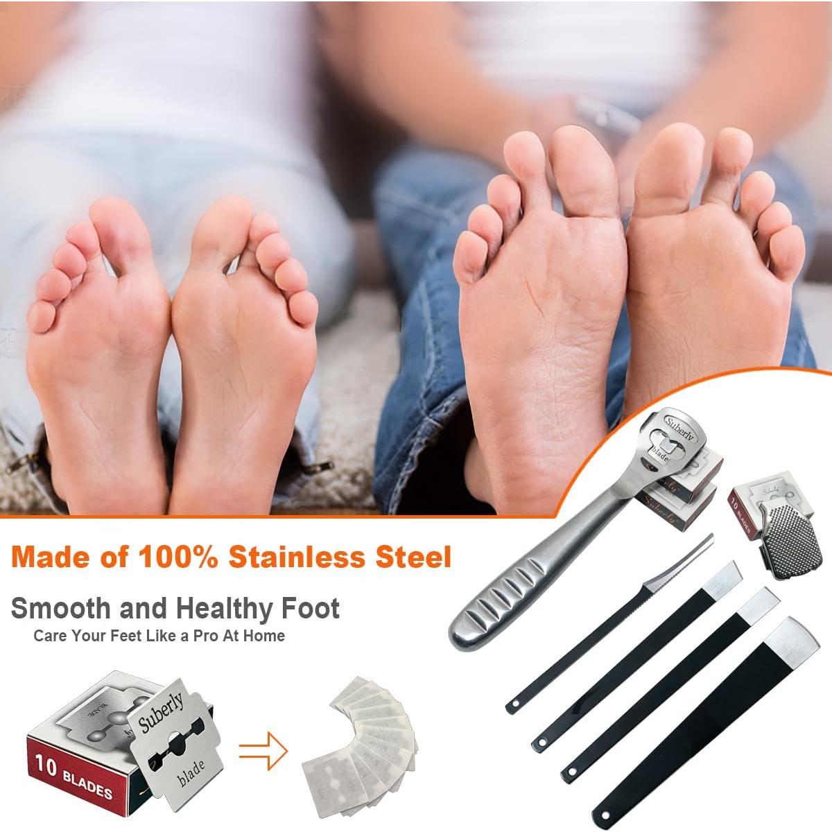 Set de Raspadores de Callos POQOD - 36 Piezas, Acero Inoxidable