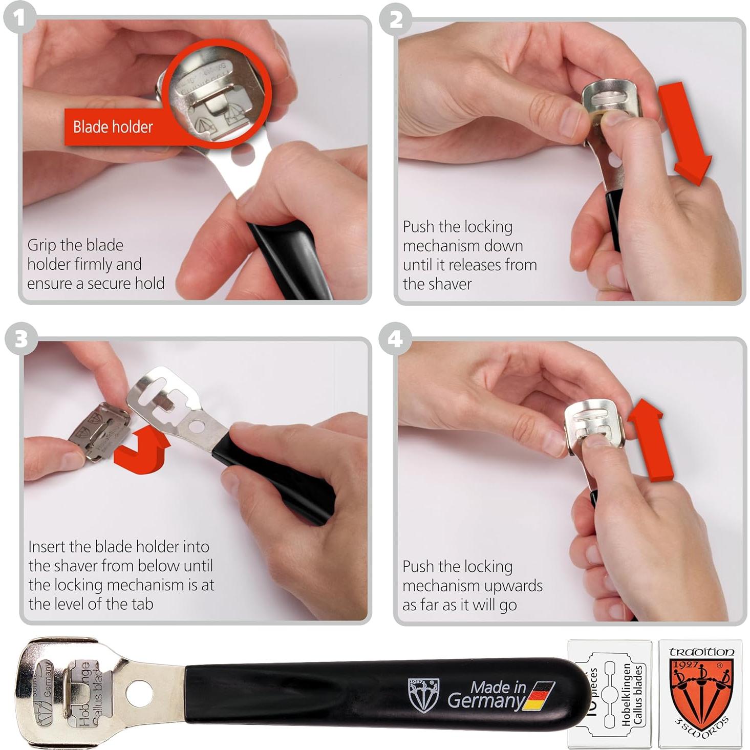 Removedor de Callos 3 Espadas Alemania con 40 Cuchillas Repuesto