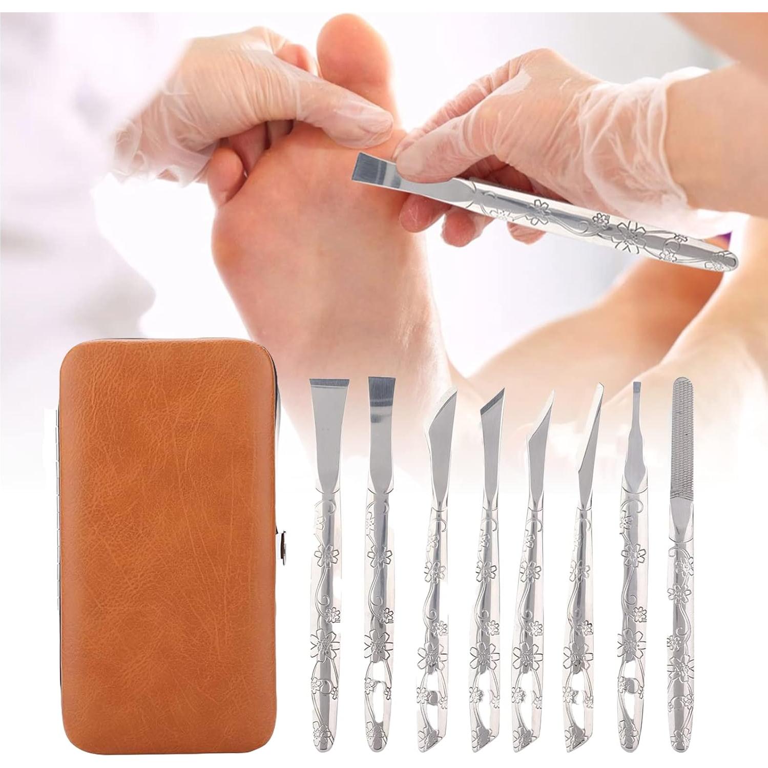 Kit de Pedicura 8PCS Watris Veiyi - Acero Inoxidable, Ergonómico