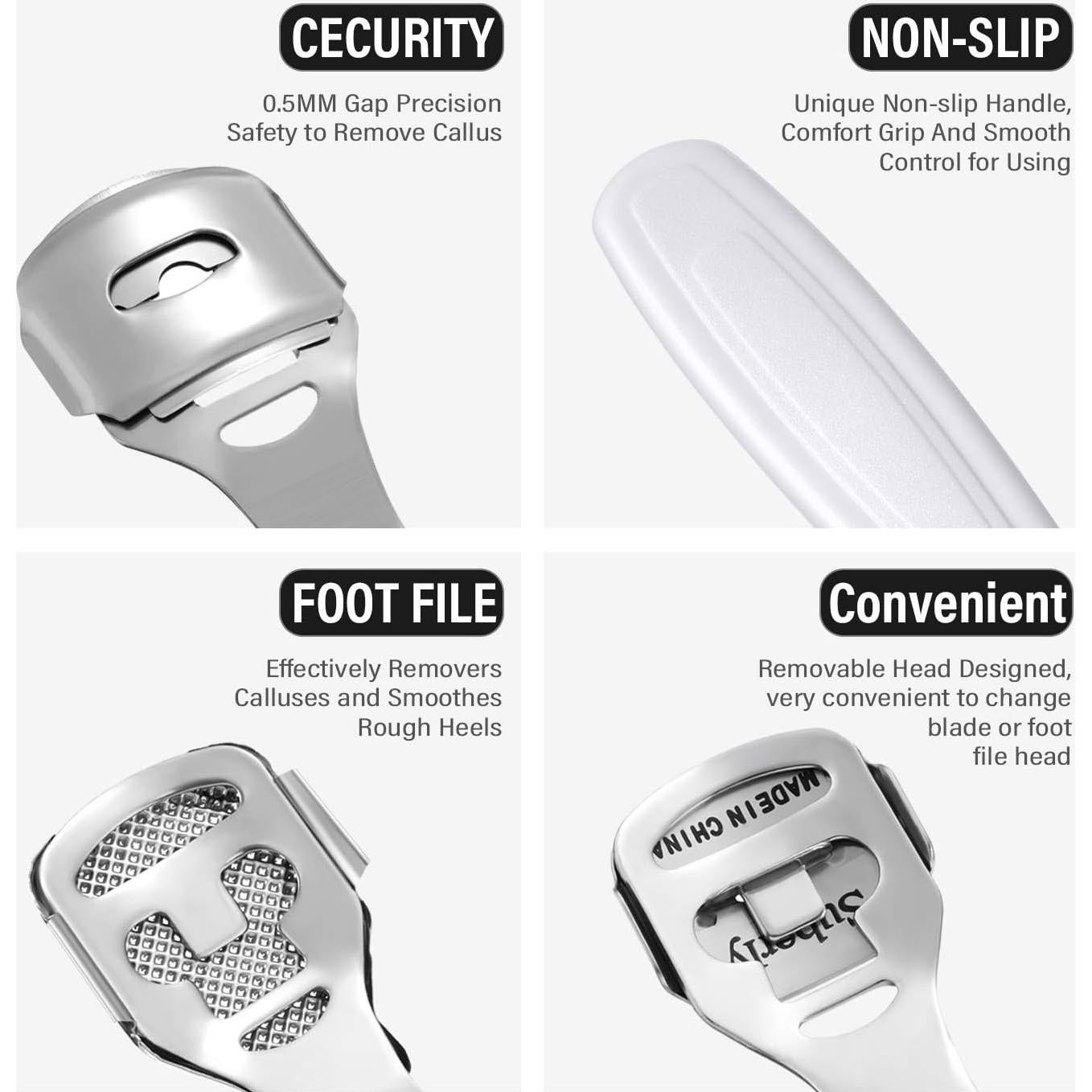 Conjunto de Raspadores de Callos Mudder 24 Piezas con Cuchillas