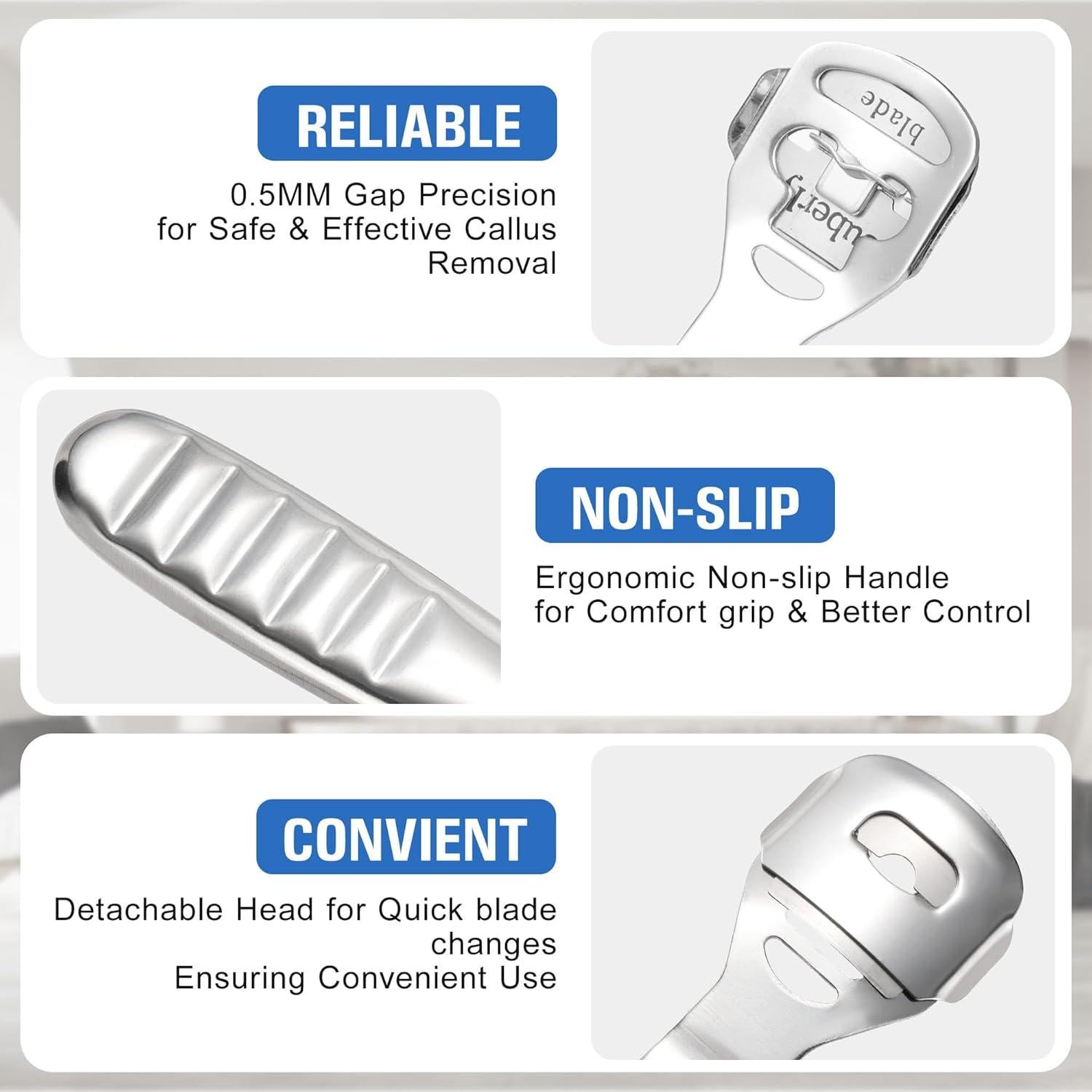 Kit de Raspador de Callos MIUKAA con 10 Cuchillas - Herramienta Profesional para Pies y Manos