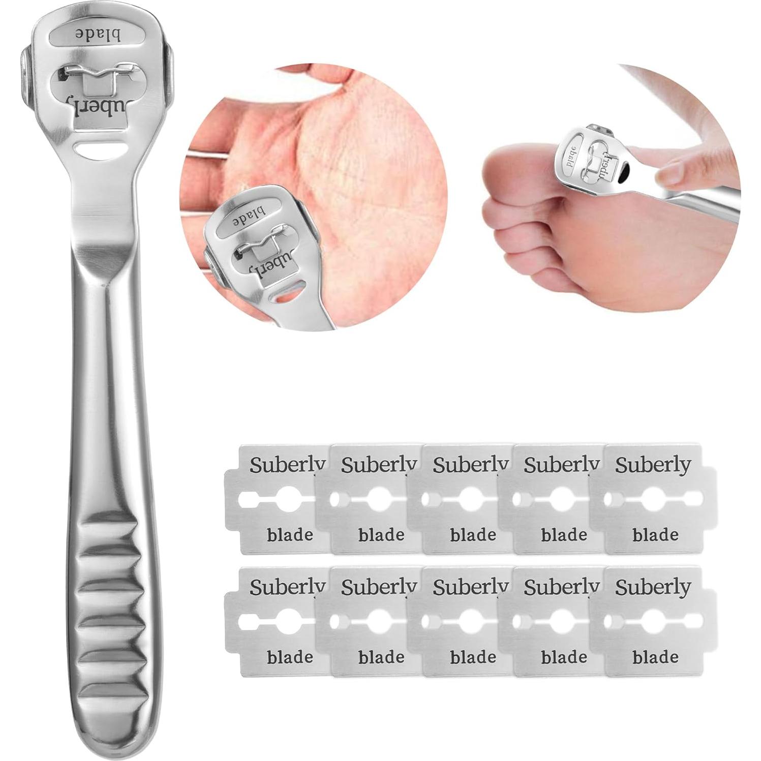 Kit de Raspador de Callos MIUKAA con 10 Cuchillas - Herramienta Profesional para Pies y Manos