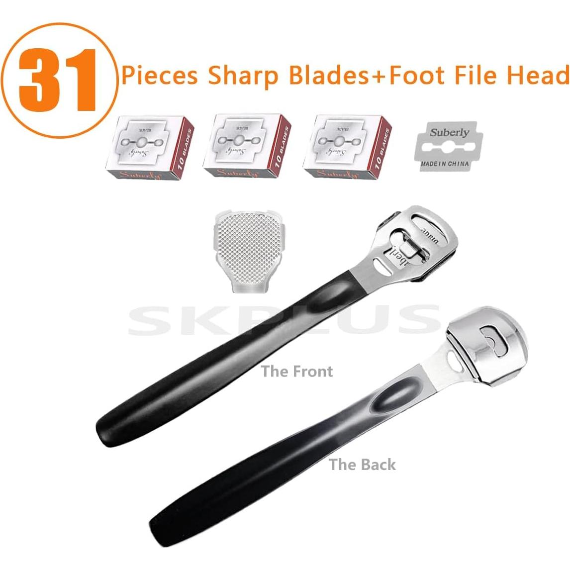 Lima para pies 2 en 1 TLS - Removedor de callos con 31 cuchillas