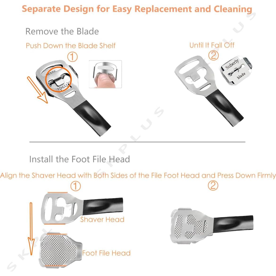 Lima para pies 2 en 1 TLS - Removedor de callos con 31 cuchillas