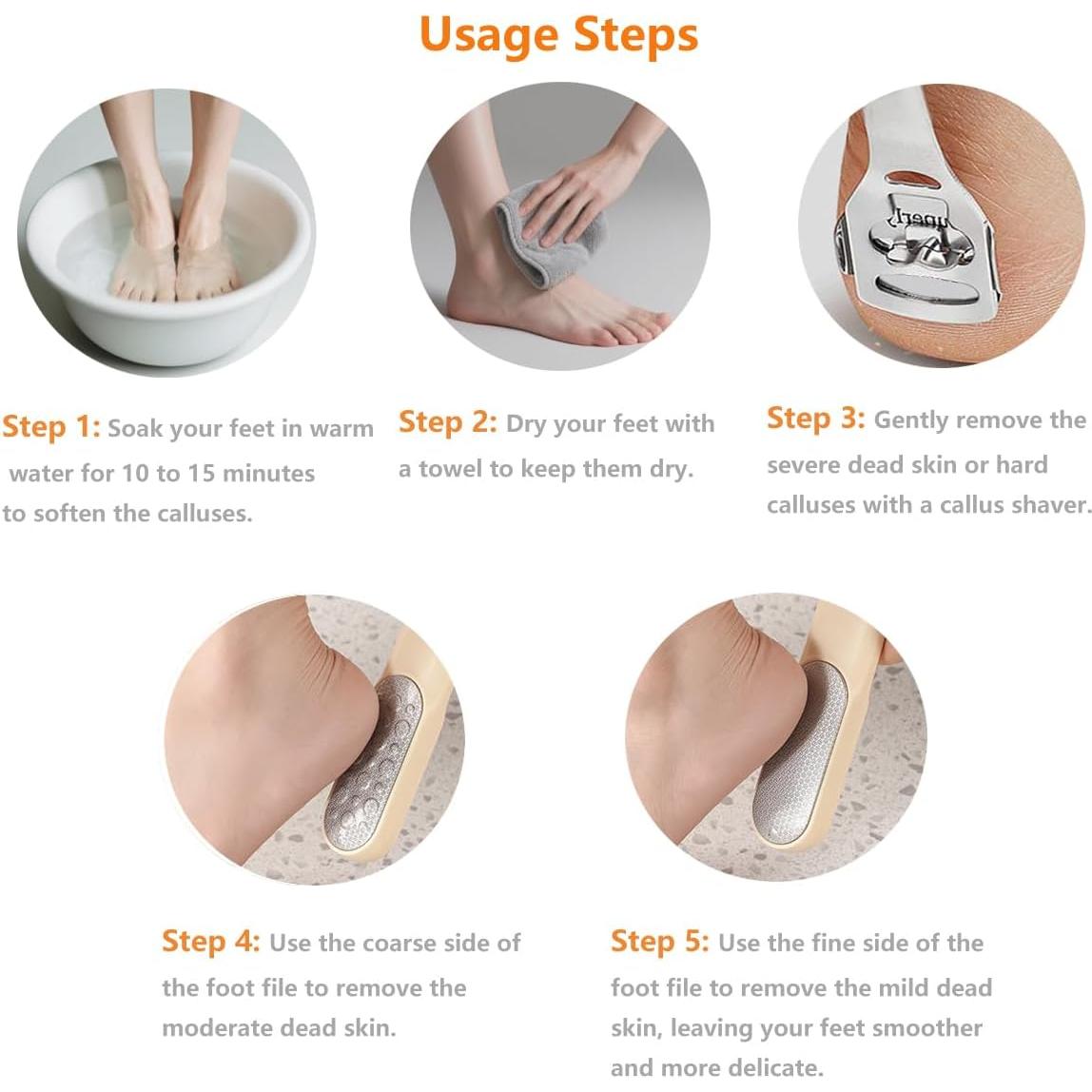 Lima para pies 2 en 1 TLS - Removedor de callos con 31 cuchillas