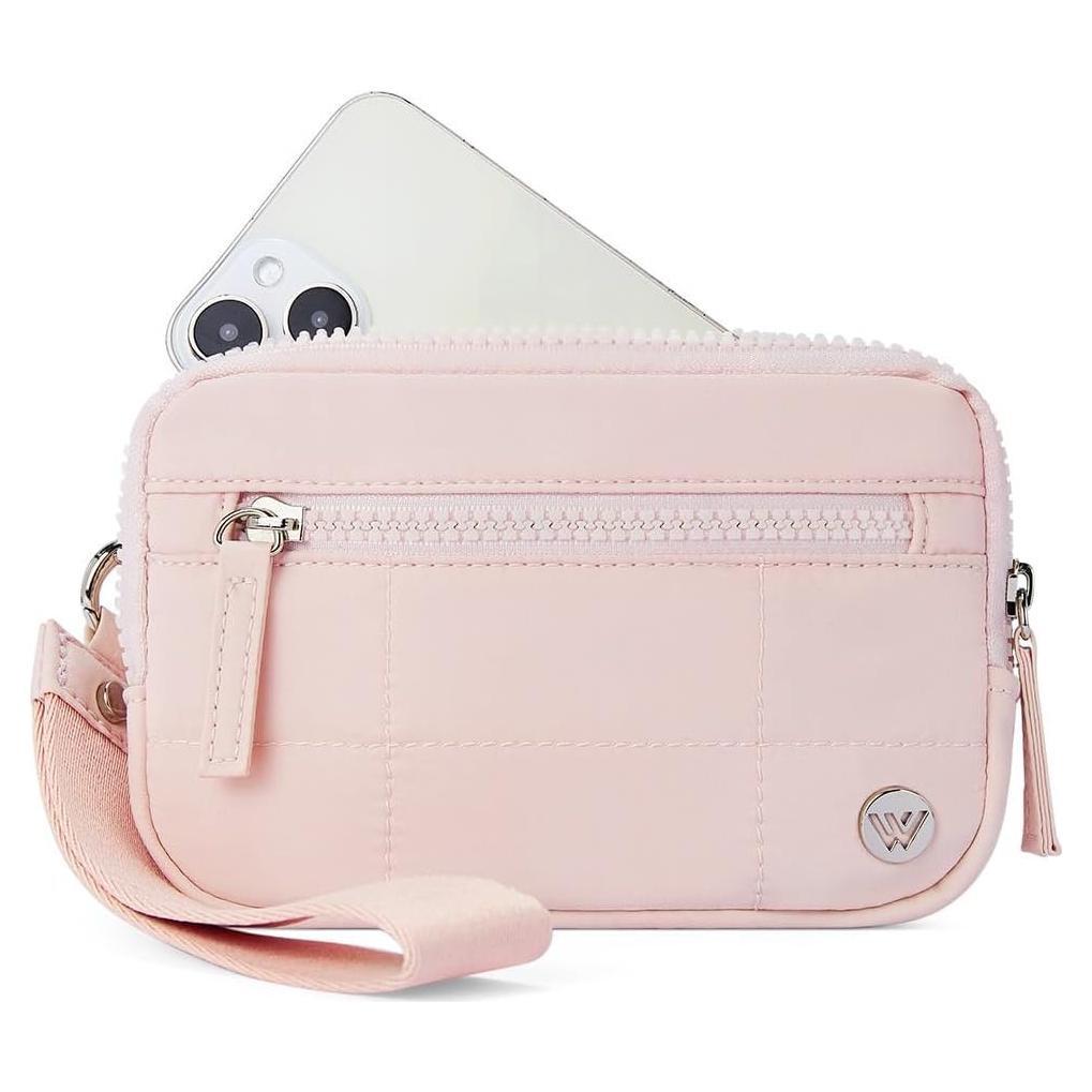 Billetera de muñeca WESTBRONCO para mujeres con RFID - Rosa