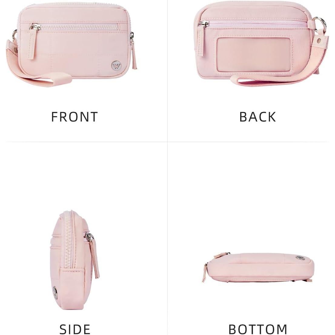 Billetera de muñeca WESTBRONCO para mujeres con RFID - Rosa