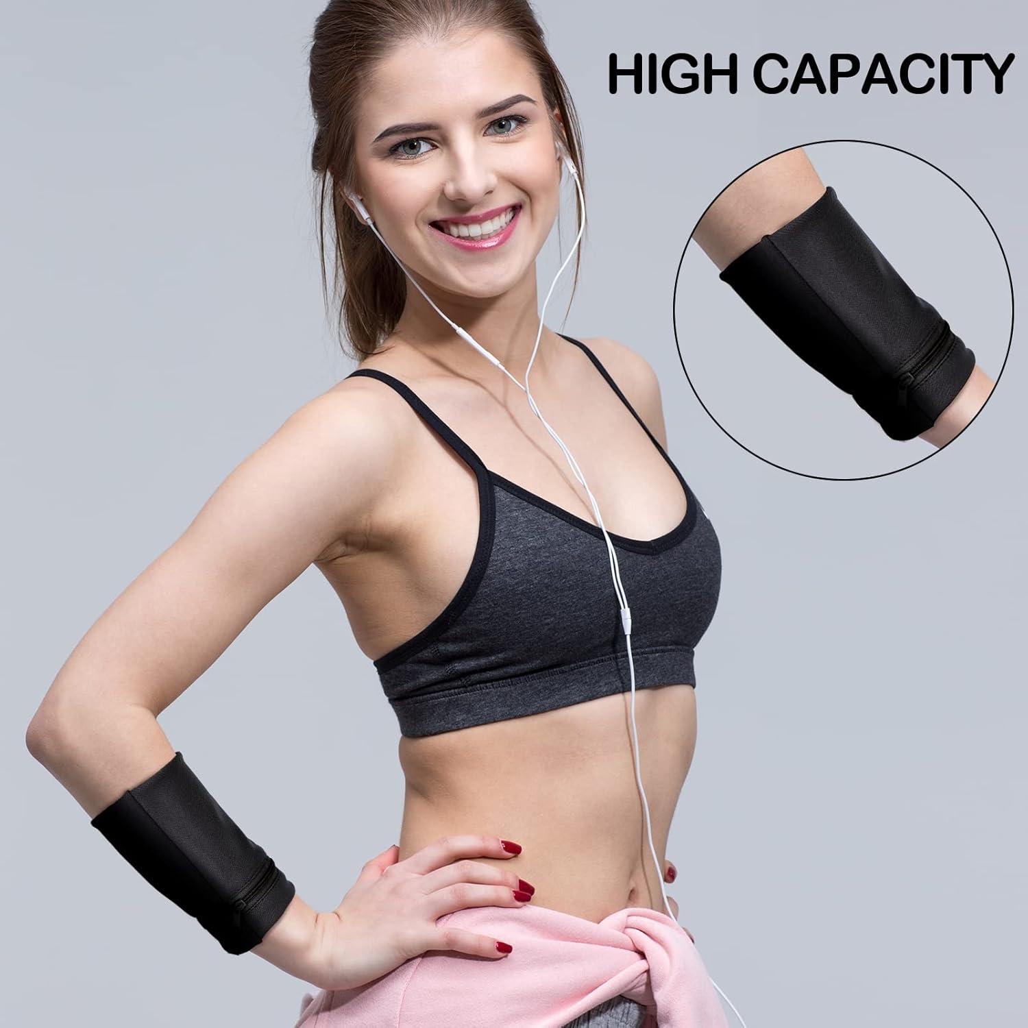 6 Bandas de Muñeca Deportivas Honoson con Cremallera - Negro