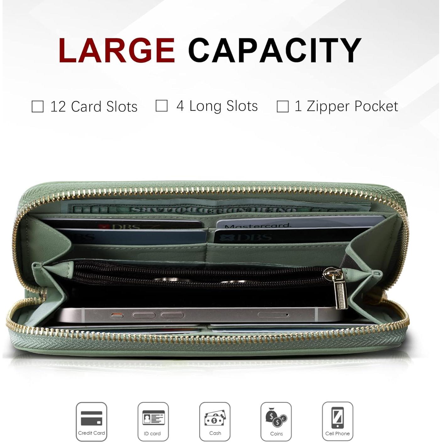 Billetera de Viaje Travelambo para Mujeres Verde con Borlas