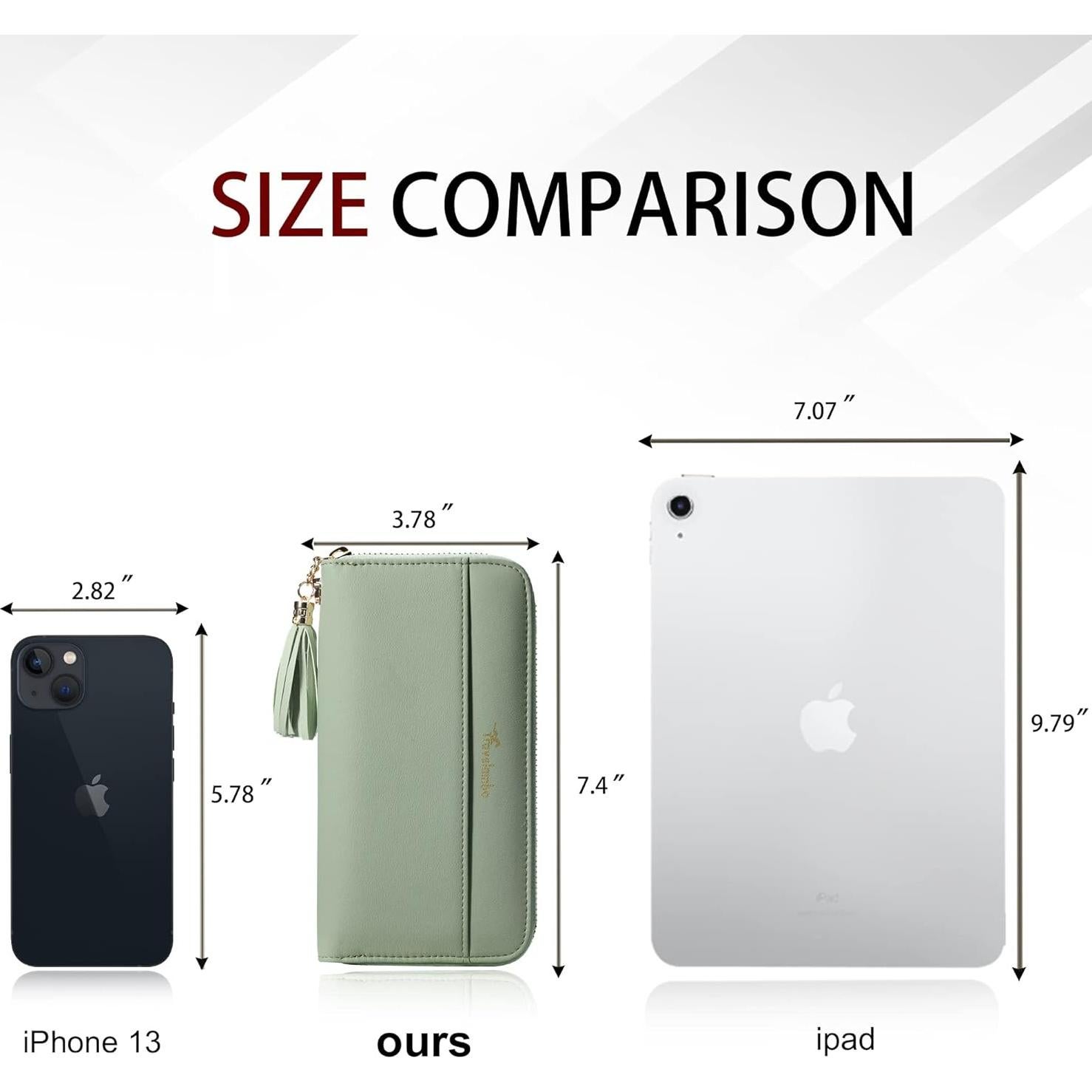 Billetera de Viaje Travelambo para Mujeres Verde con Borlas