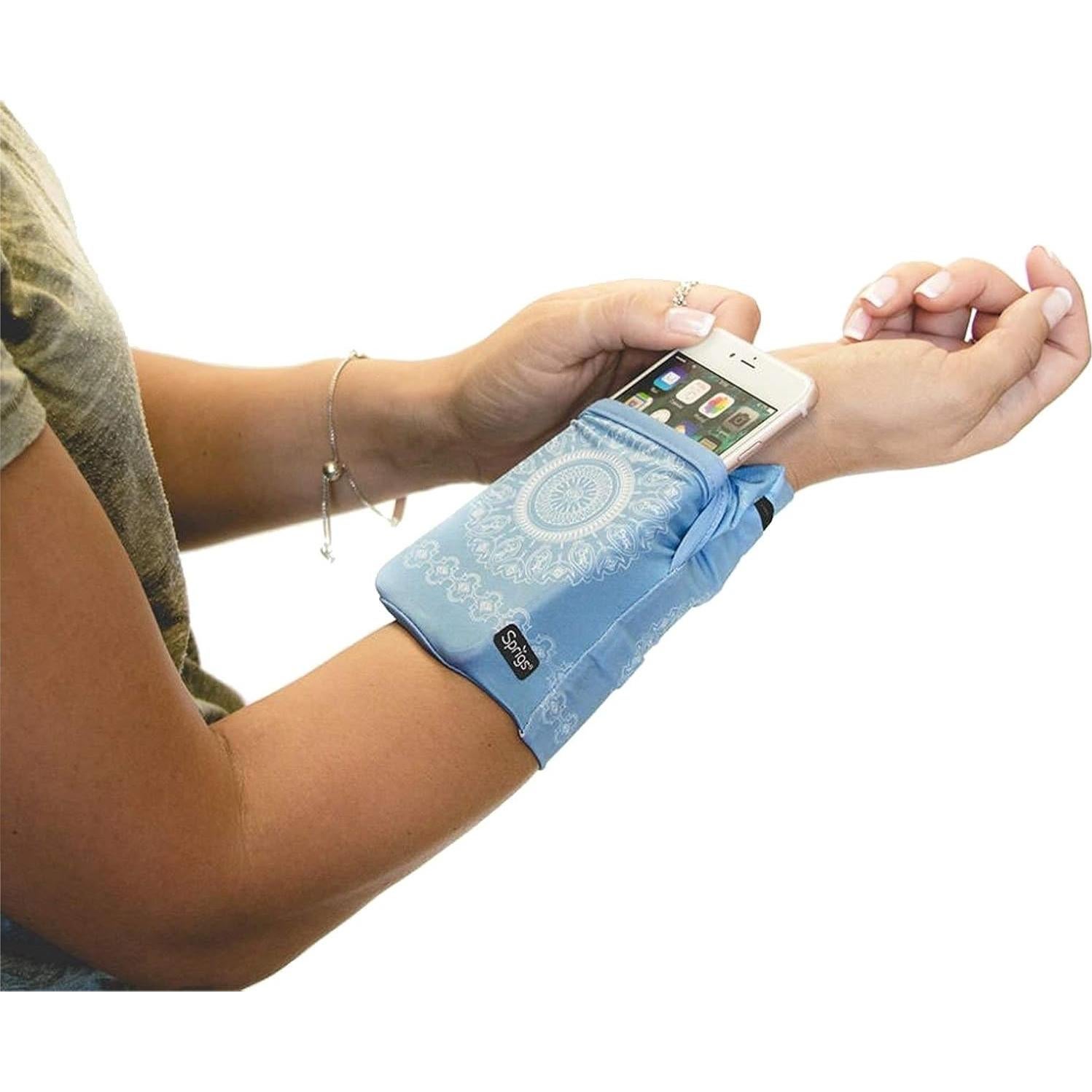 Billetera de Muñeca Banjees Grande Azul Batik 2 Bolsillos