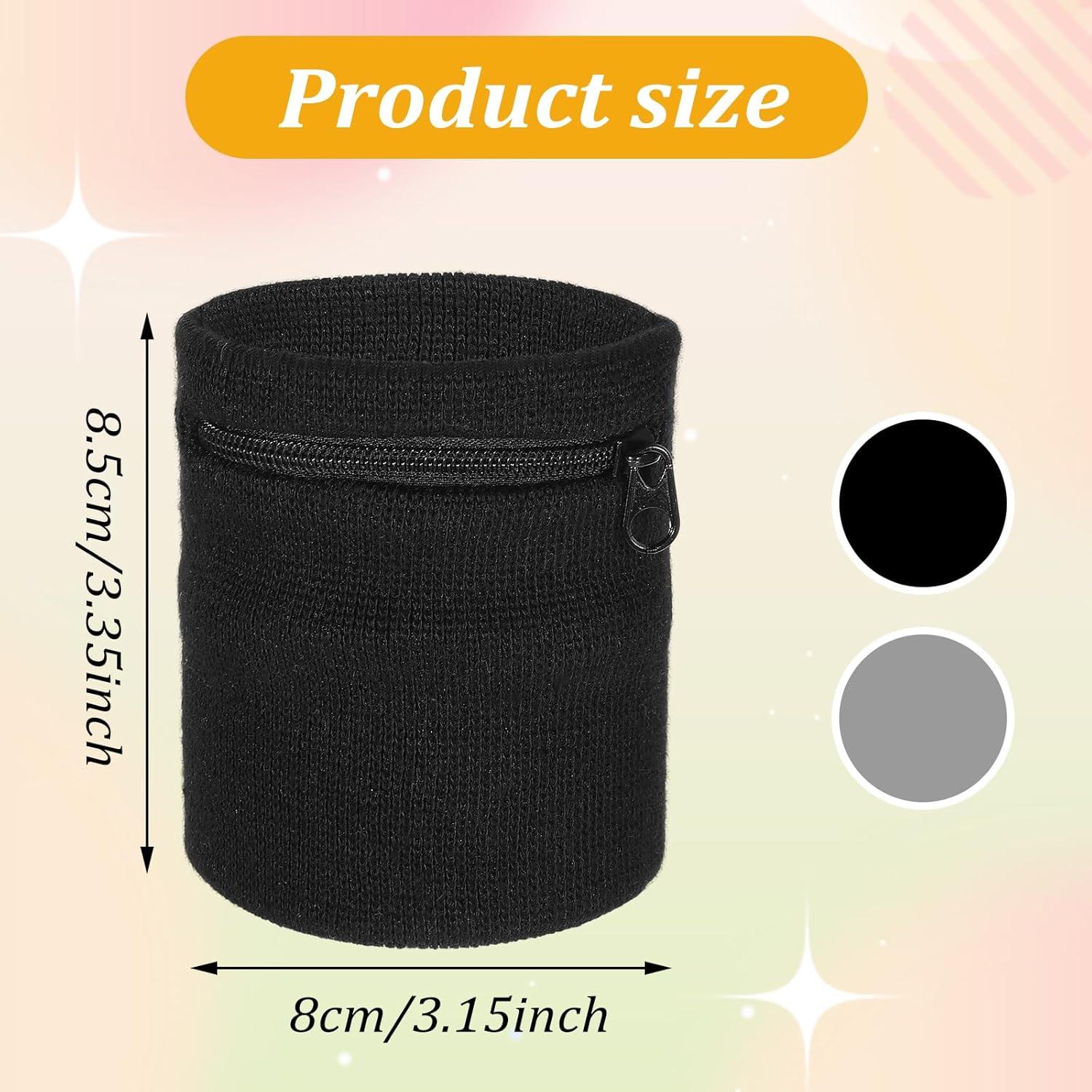 4 Piezas Cartera de Muñeca Mabor con Cremallera - Negro y Gris