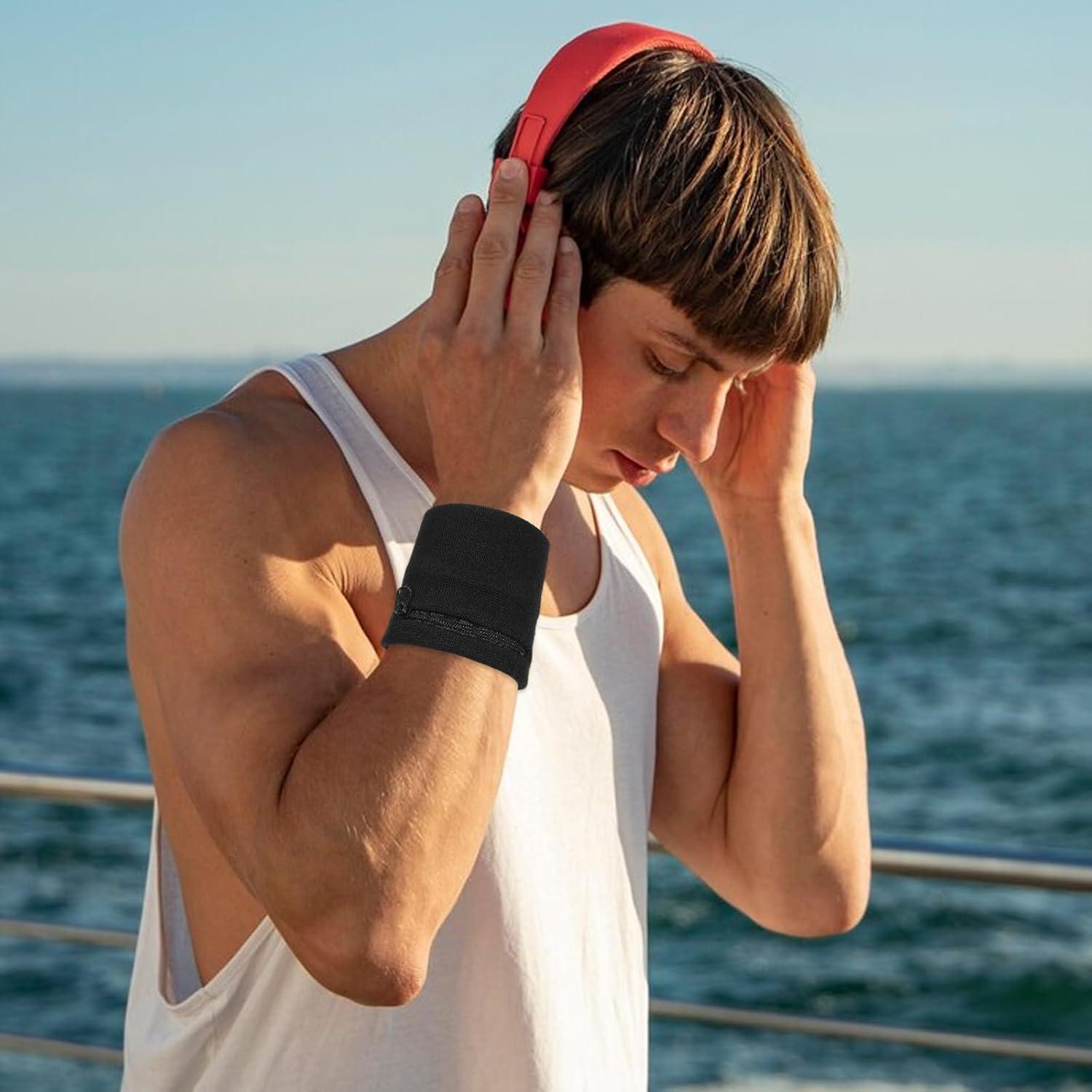 4 Piezas Cartera de Muñeca Mabor con Cremallera - Negro y Gris