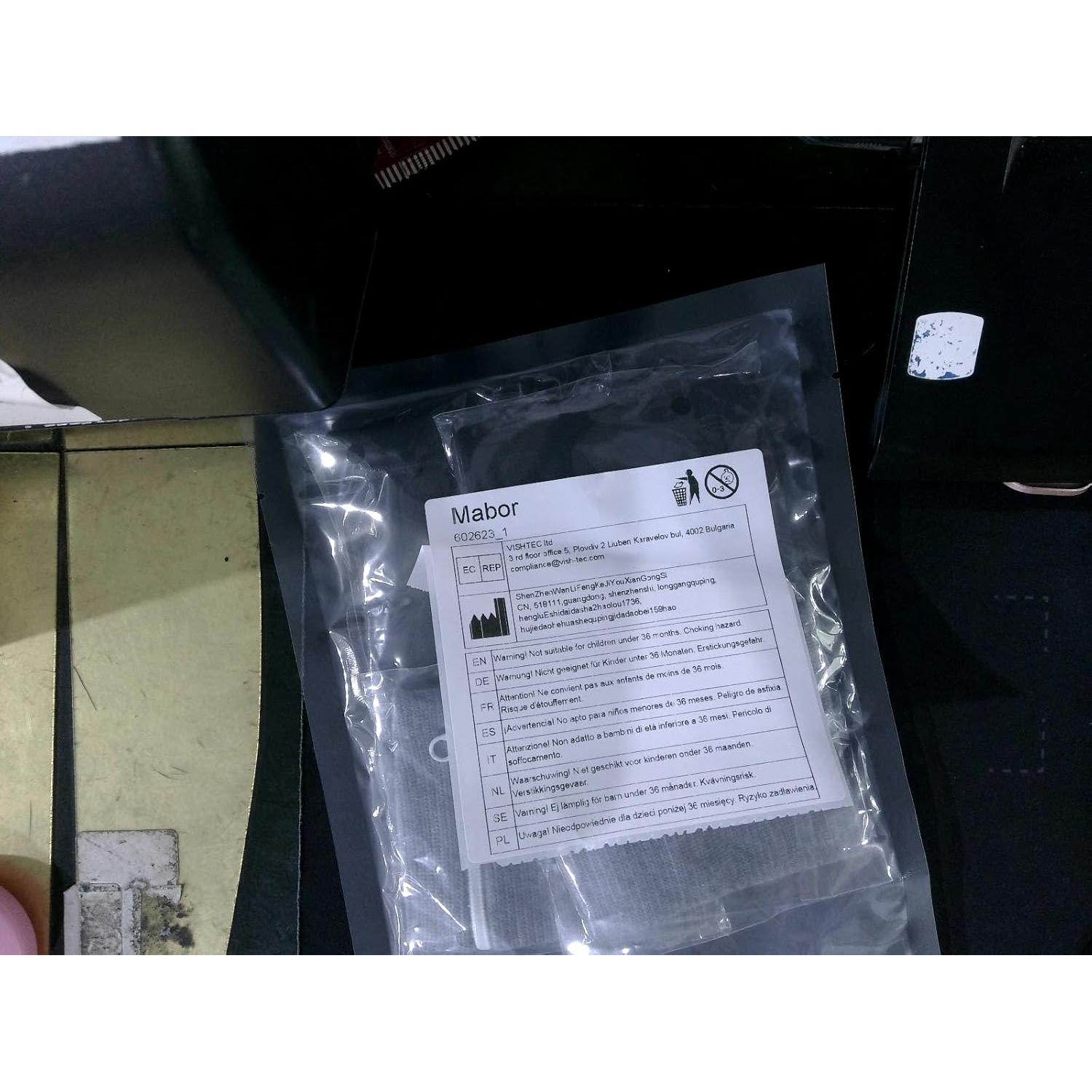 4 Piezas Cartera de Muñeca Mabor con Cremallera - Negro y Gris