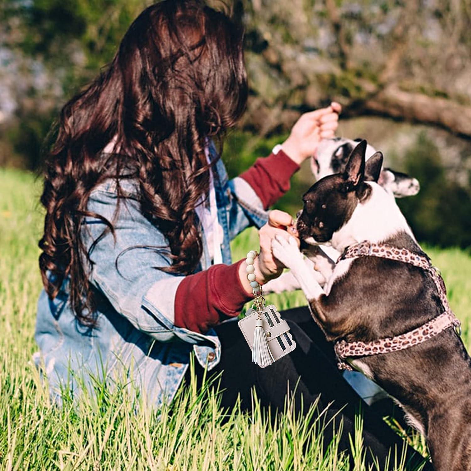 Llavero Pulsera Sanwor Rosa con Monedero y Soporte para Tarjetas