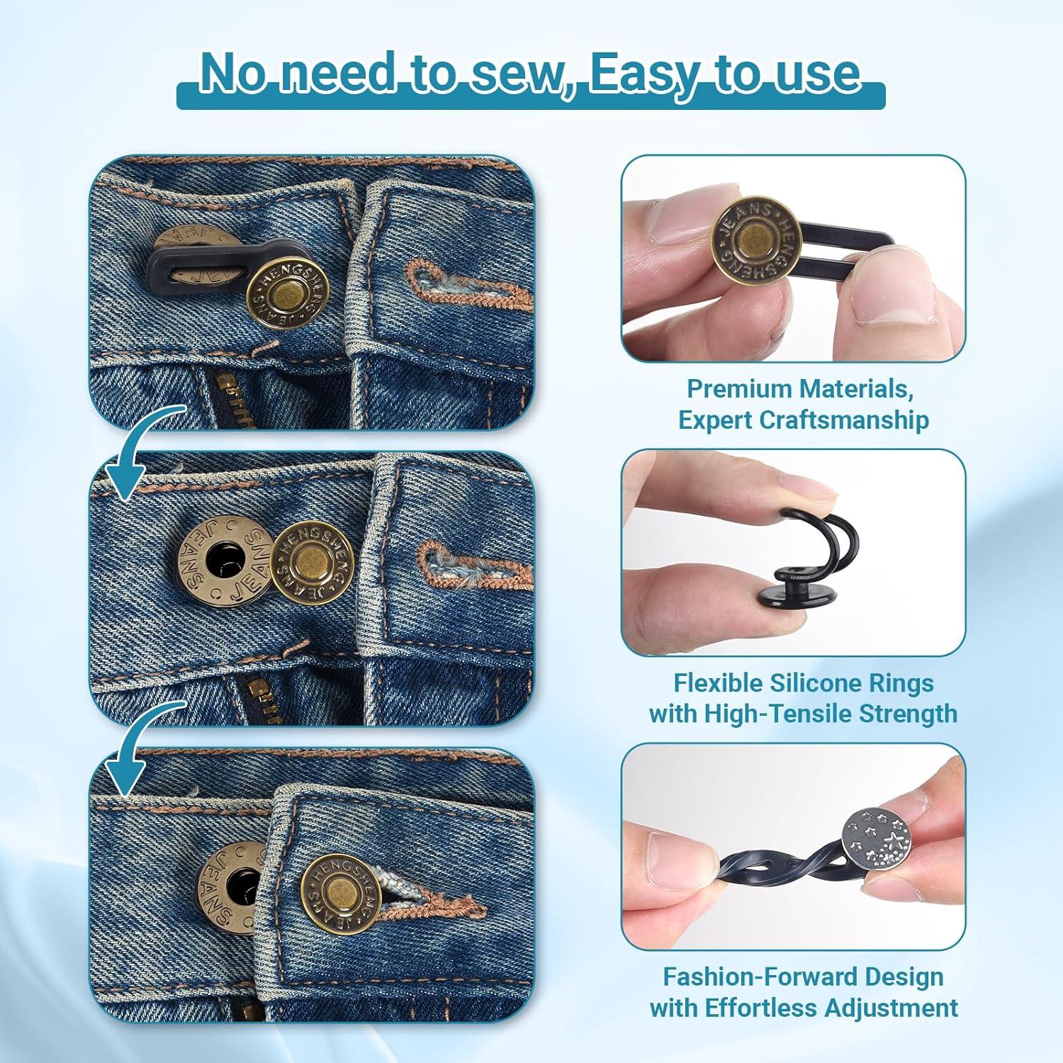 Extensores de Botón para Jeans 16PCS Unisex 2.54-4.57 cm