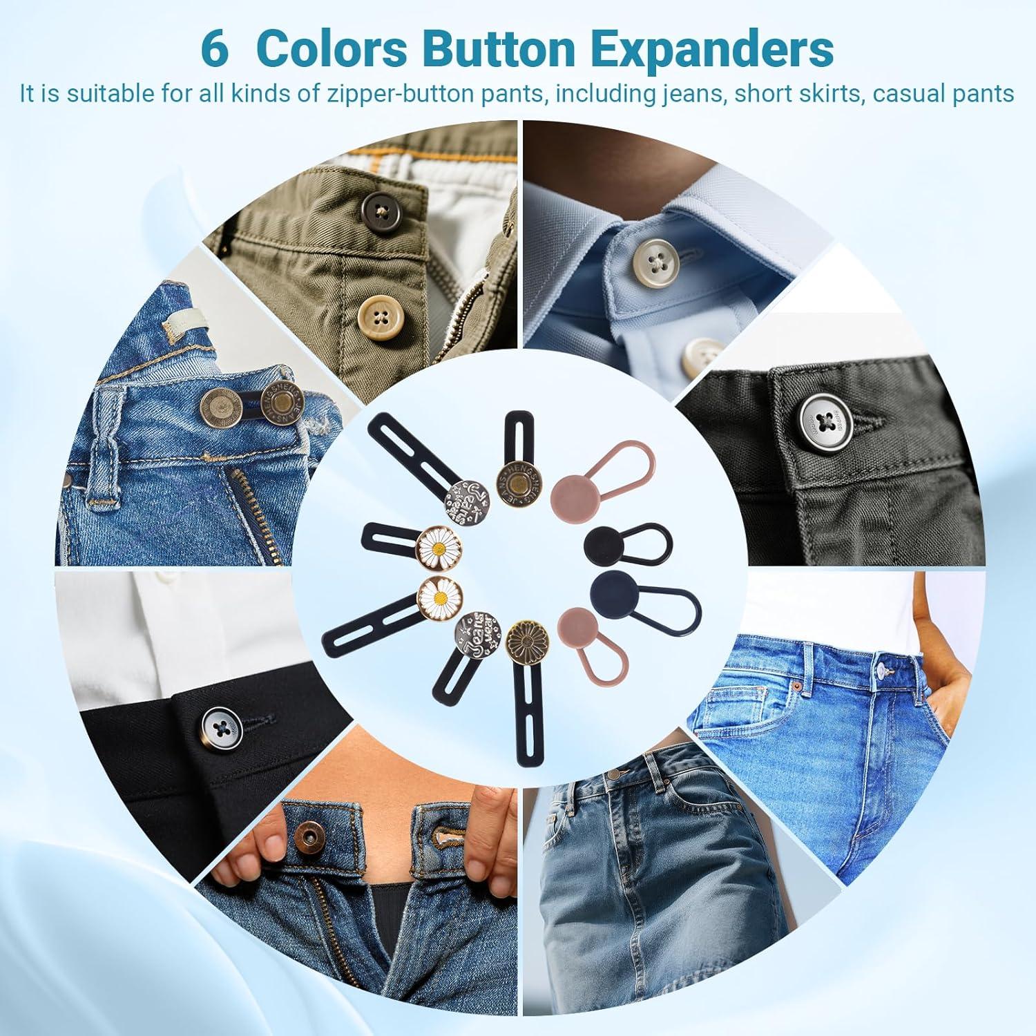 Extensores de Botón para Jeans 16PCS Unisex 2.54-4.57 cm