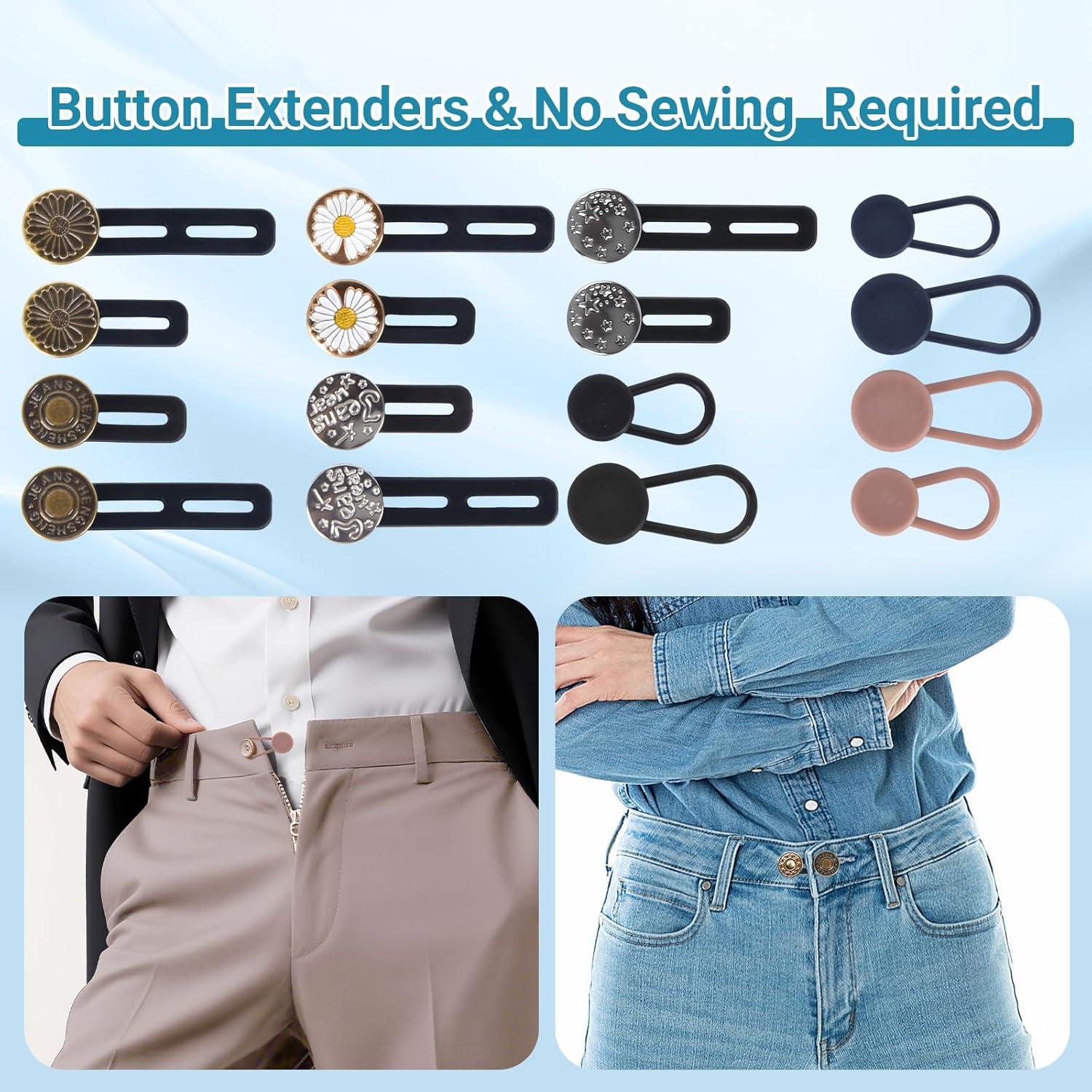 Extensores de Botón para Jeans 16PCS Unisex 2.54-4.57 cm