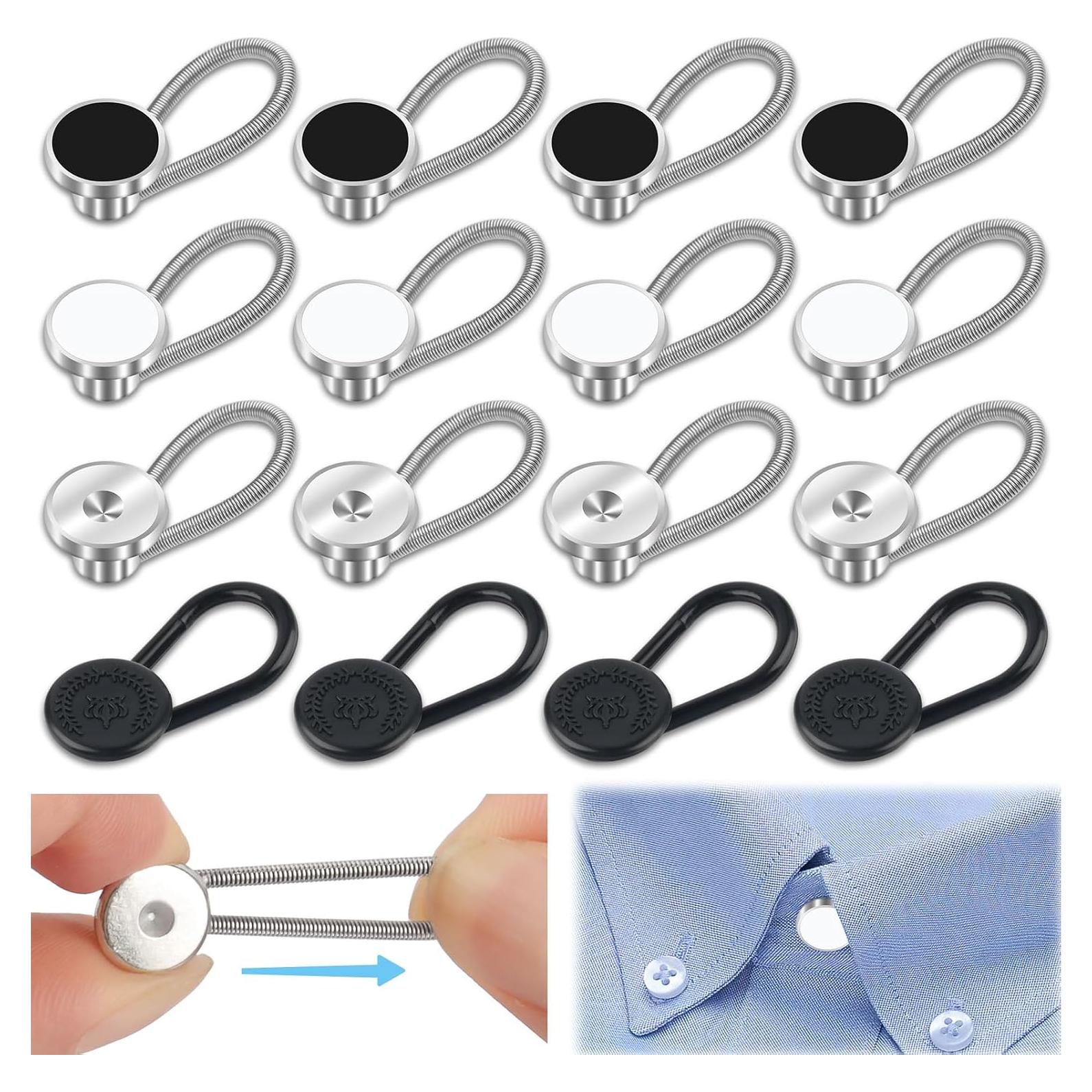 16 Extensores de Cuello Elásticos para Camisas de Hombre Okxiri